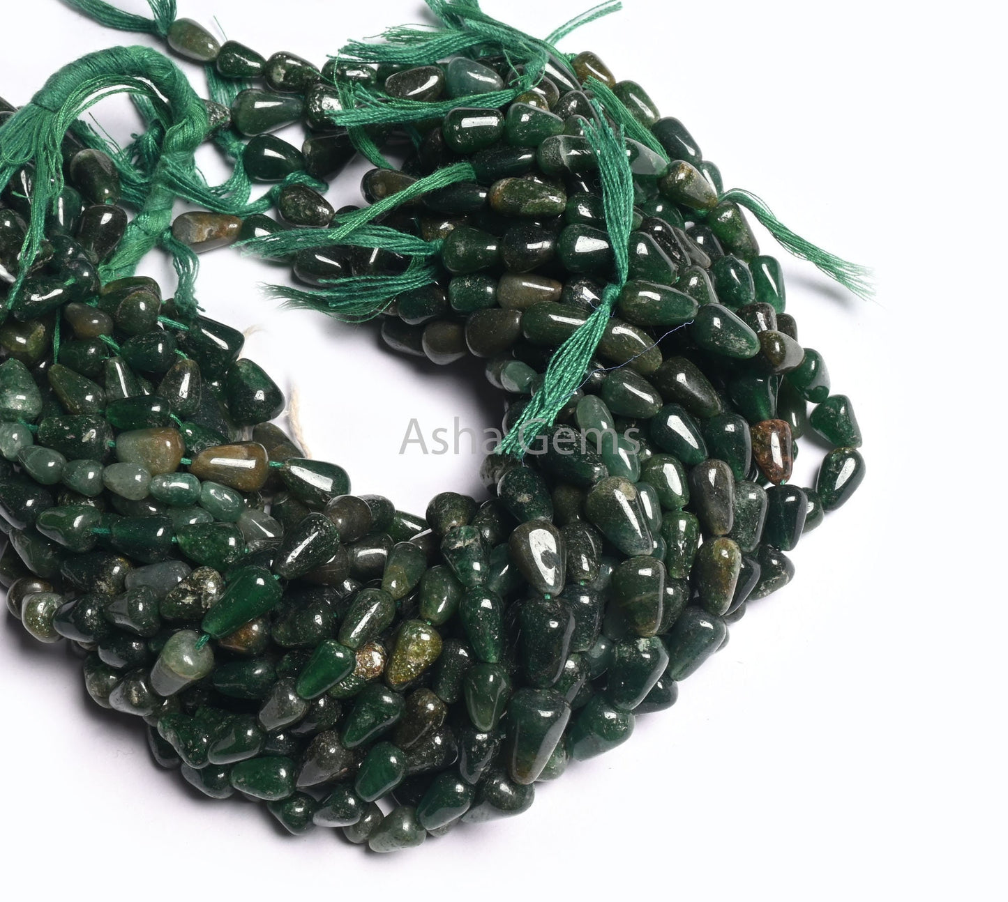 Natural Mica Margaj Smooth Drop Shape Gemstone Beads,12" Strand Dark Green Mica Plain Handmade Drops Straight Drill Beads Jewelry handicraft