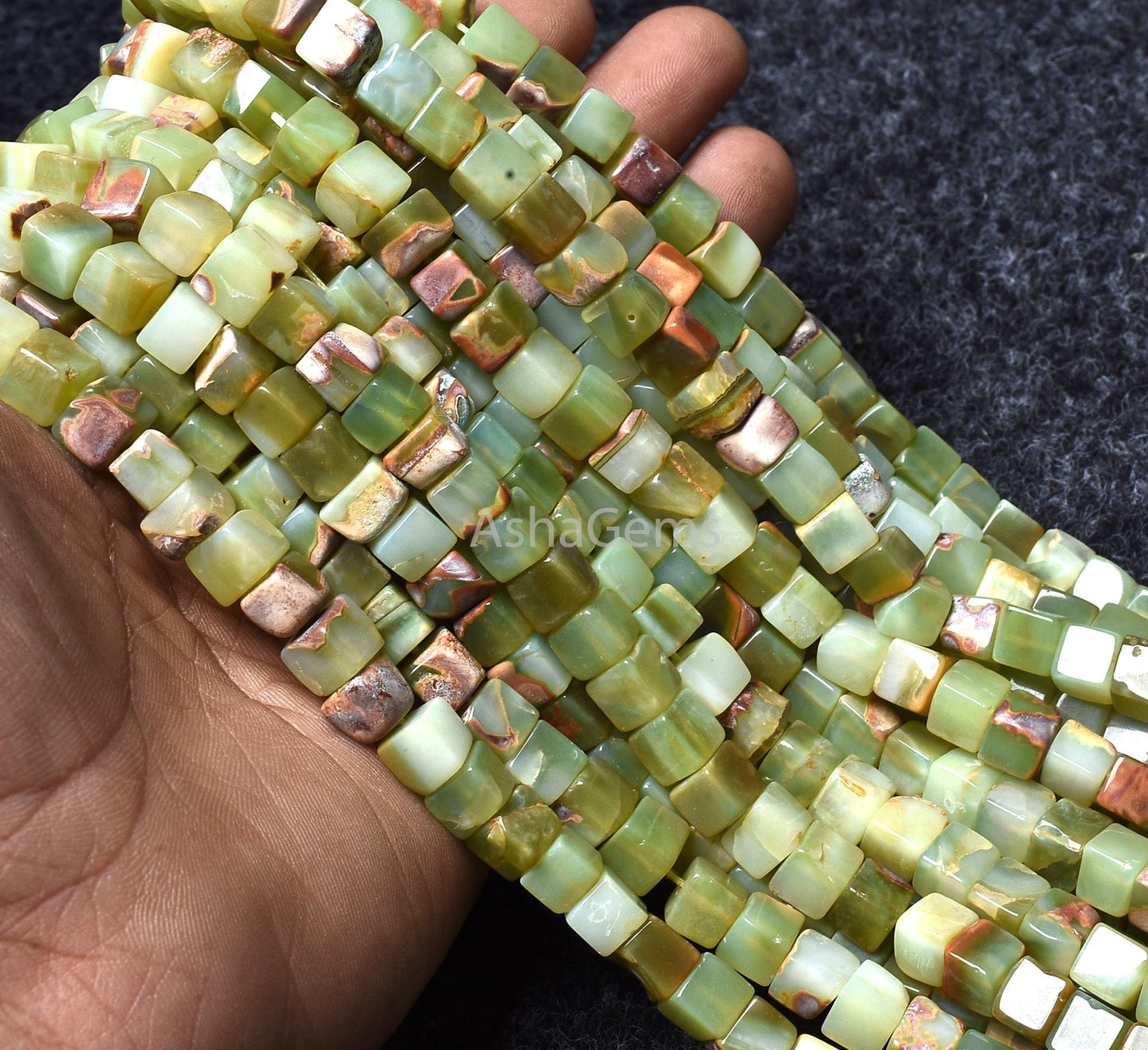 Bio Green Opal Shaded Box Shape Beads,Beautiful Green Opal Smooth 3D Cube Box Beads, Plain Handmade Opal Cube Beads For Jewelry Making SALE