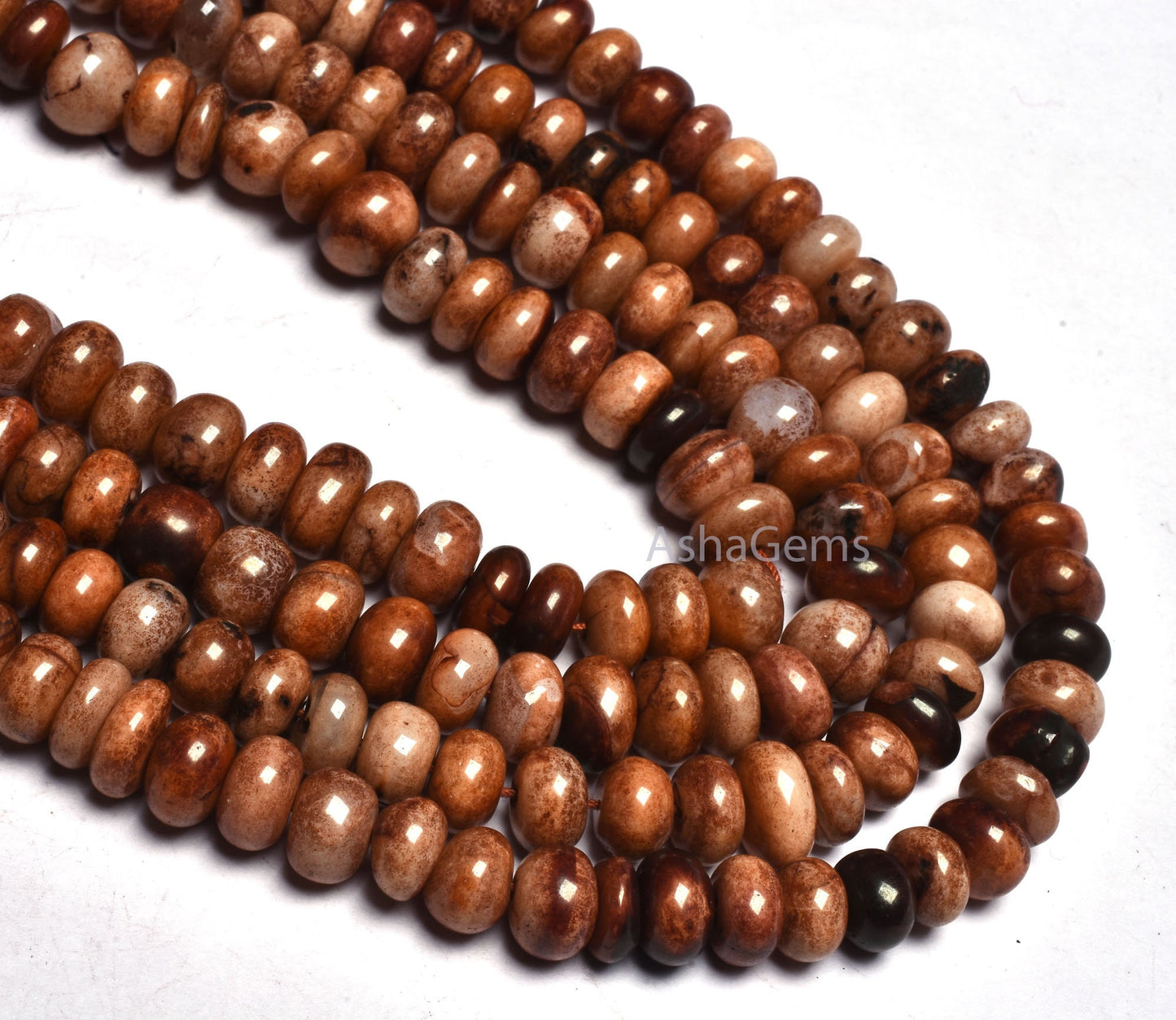 Beautiful Shaded Brown Opal Smooth Rondelle Shape Beads, Chocolate color Opal Handmade Plain Rondelle beads Gemstone Opal For Necklace Craft