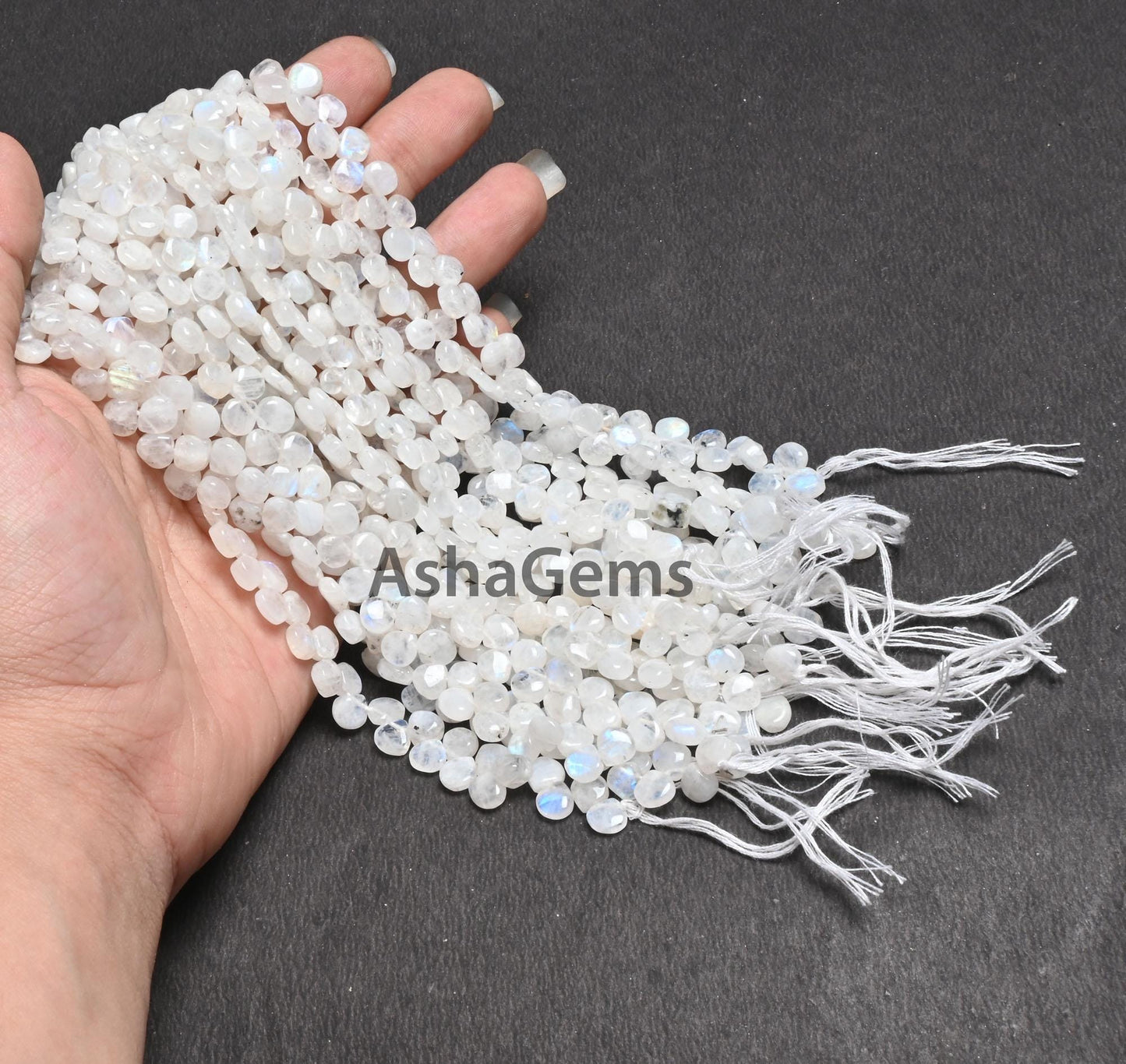 9"Strand Natural Rainbow moonstone Smooth Heart Gemstone beads, Blue Fire Rainbow Uneven Heart Shape Handmade bead Jewelry Making Craft SALE