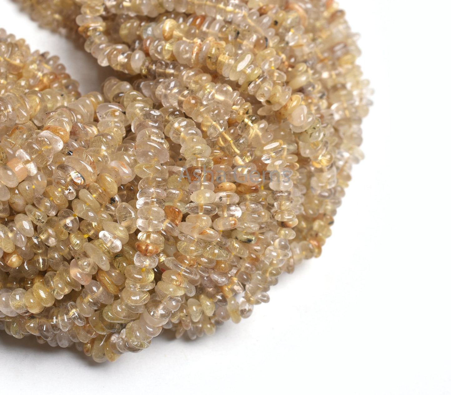 Beautiful Golden Rutile Smooth Uncut Chip Beads, Natural Rutile Uneven Rough Polish Gemstone Beads Uncut Chip Fine Yellow rutile Bead SALE