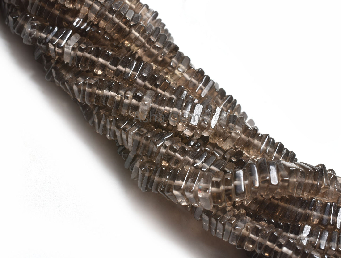 Natural Smoky Quartz Smooth Square Heishi Beads,16" Strand Smoky Flat Gemstone Handmade Beads, Fine Smoky Beads Jewelry Making Craft, SALE