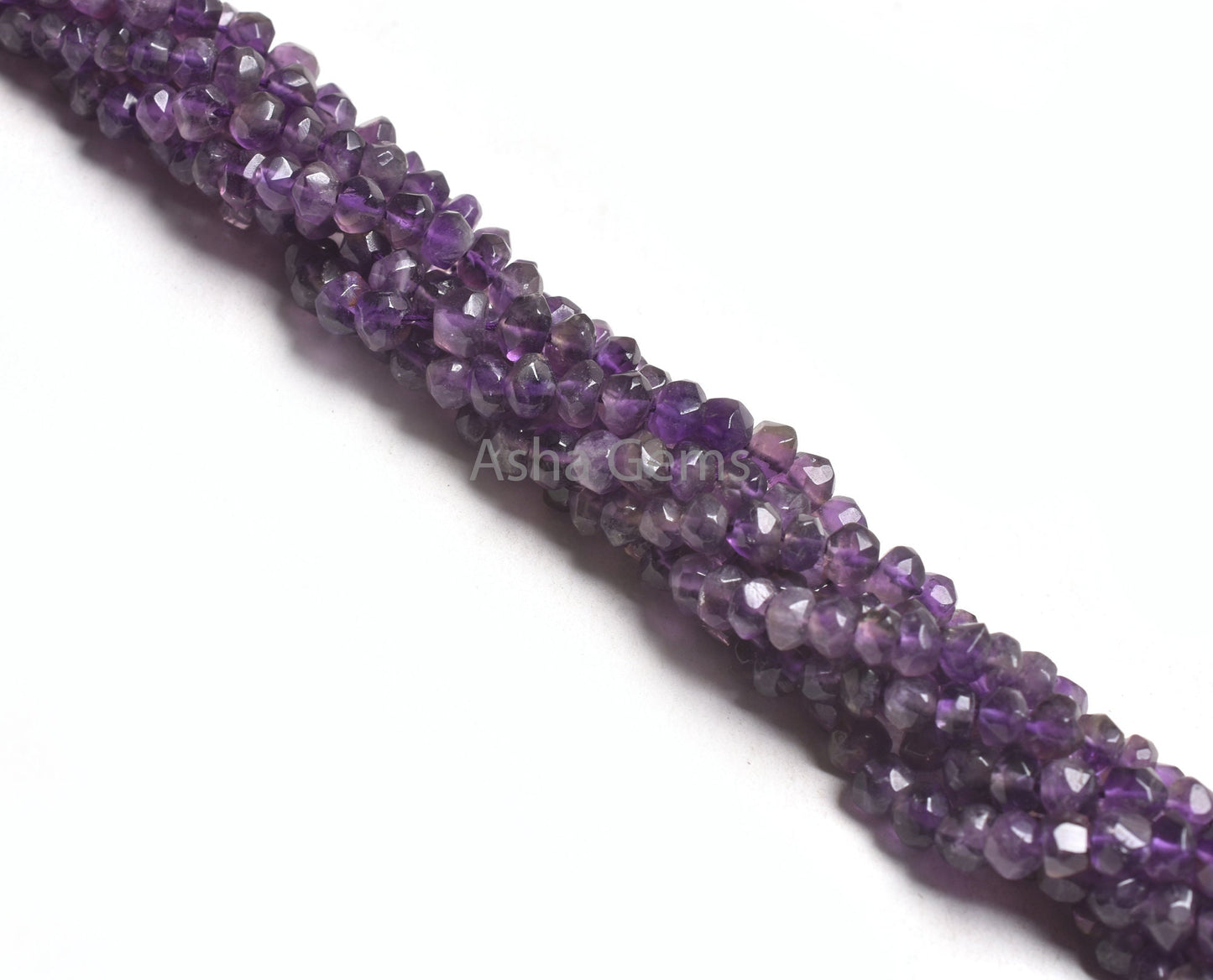 13 inch Natural African Amethyst Rondelle Shape Faceted Gemstone Beads,Purple Amethyst Hand Cut Beads,4, 4.50mm Amethyst Beads Gemstone SALE