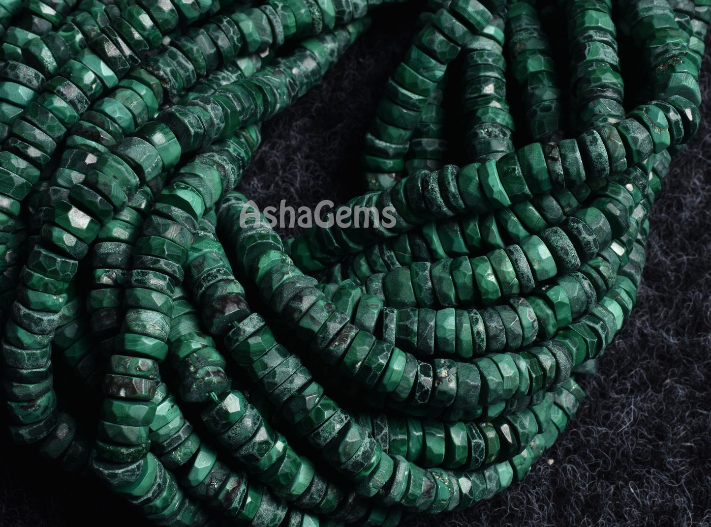 Natural Green Malachite Faceted Tyre Shape Beads,5.5-6mm Malachite Beads, Malachite Wheel Shape Beads Flat Gemstone Heishi Tyre Bead Jewelry