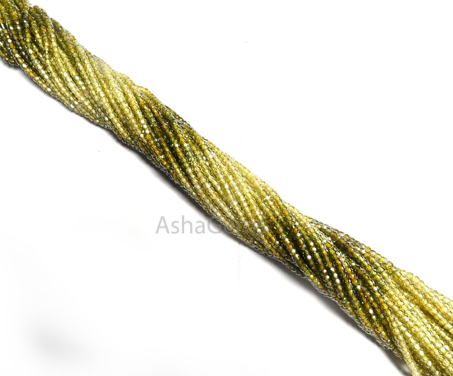 Beautiful Shaded Green zircon Faceted Rondelle Shape Beads,13" Strand Cubic zircon beads,3 mm AAA Green Zircon Beads For Necklace Jewelry