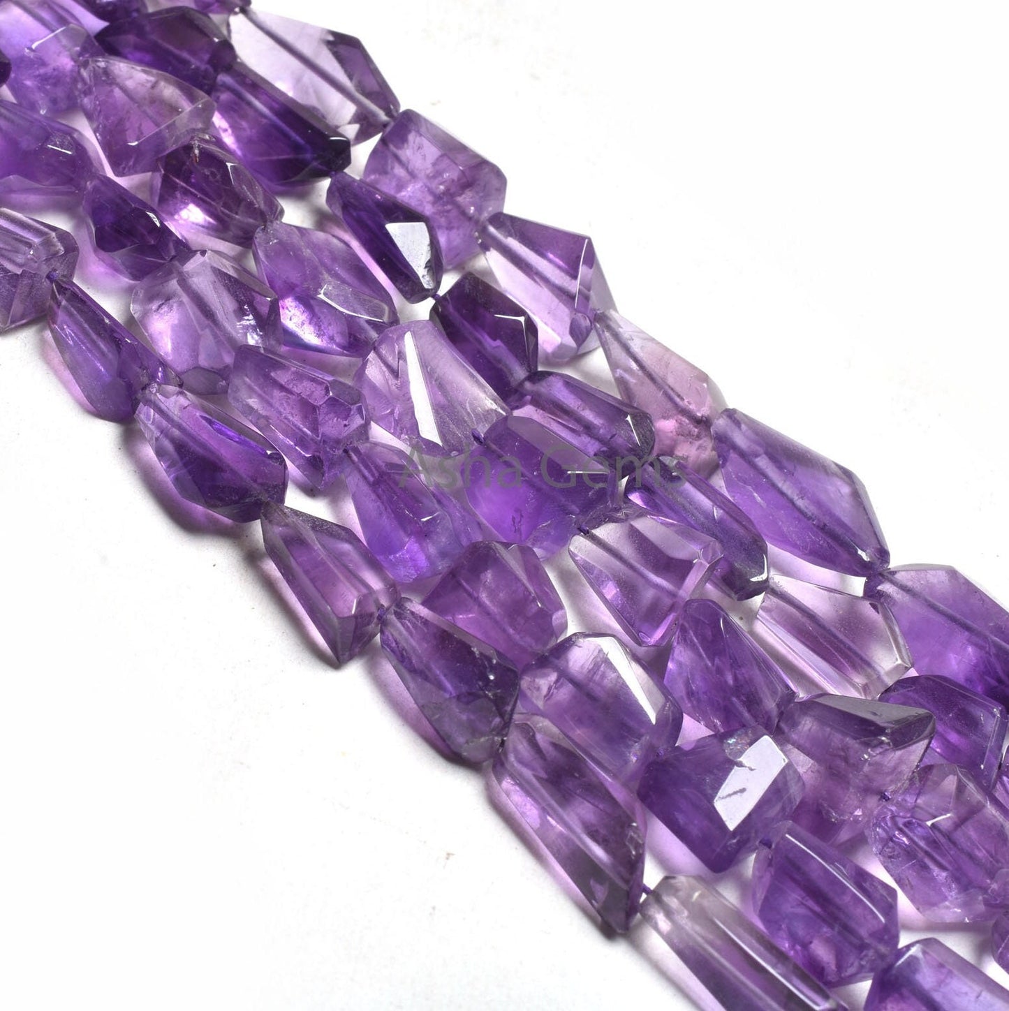 Natural African Amethyst Faceted Nugget Shape Beads,9" Strand Purple Amethyst Handmade Indian Cut Faceted Nugget Gemstone Bead Jewelry Craft (AG 22237)