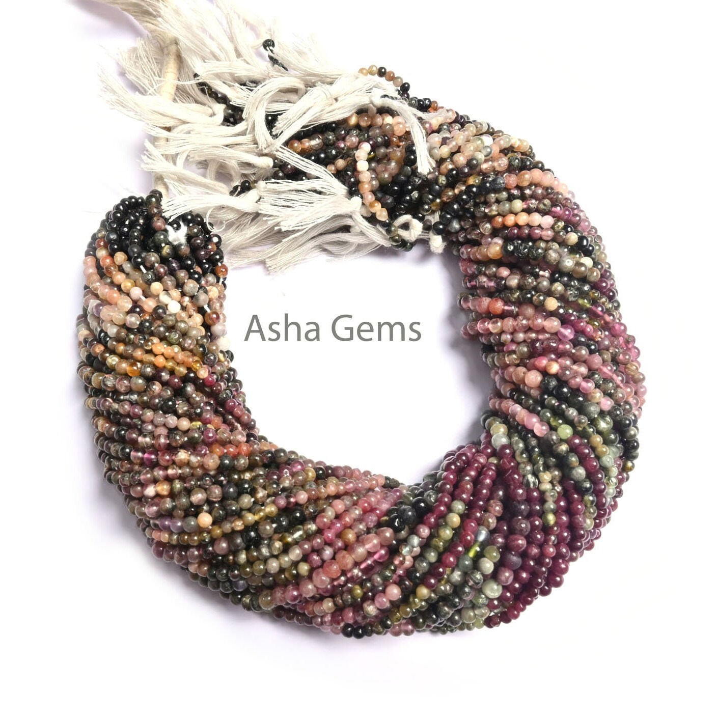 Natural Multi Tourmaline Smooth Round Shape Gemstone Beads,15" Strand Tourmaline Round ball Bead, Tourmaline Beads Jewelry Making Craft SALE