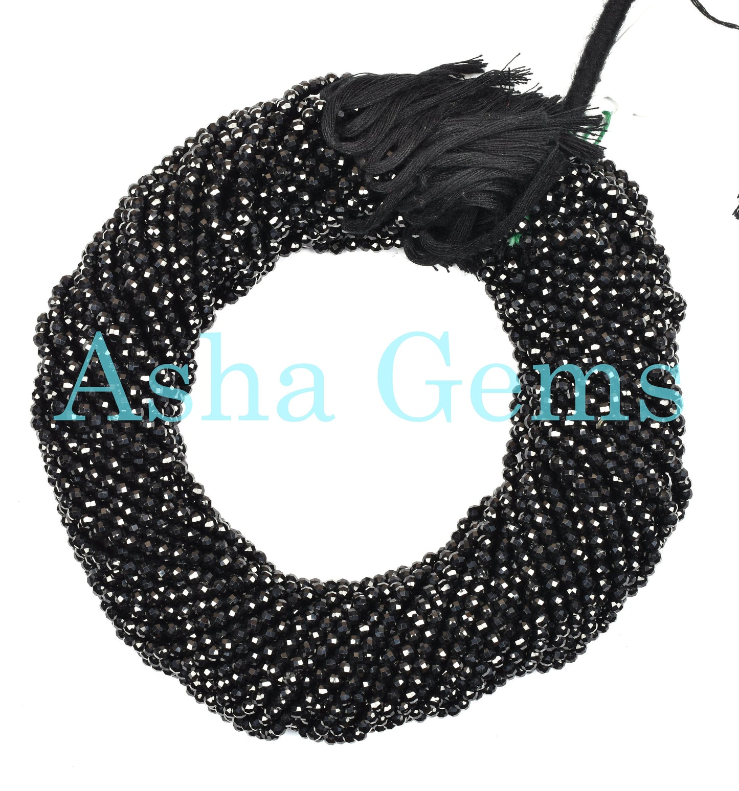 Natural Black Spinel Faceted Roundelle Beads,2, 2.4mm Spinel Micro Cut Beads, AAA Black spinal Gemstone Beads Jewelry Makings Craft Necklace