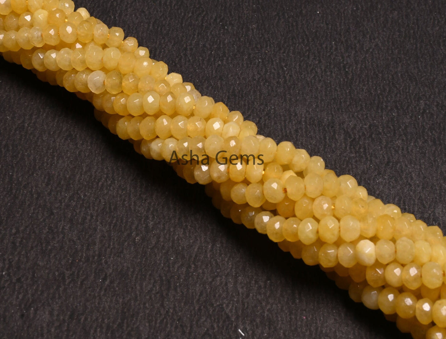 Beautiful Yellow Jade Quartz faceted Rondelle Shape Beads,4.5 mm Fine Jade Quartz machine cut Gemstone Loose Beads Jewelry Making Craft SALE