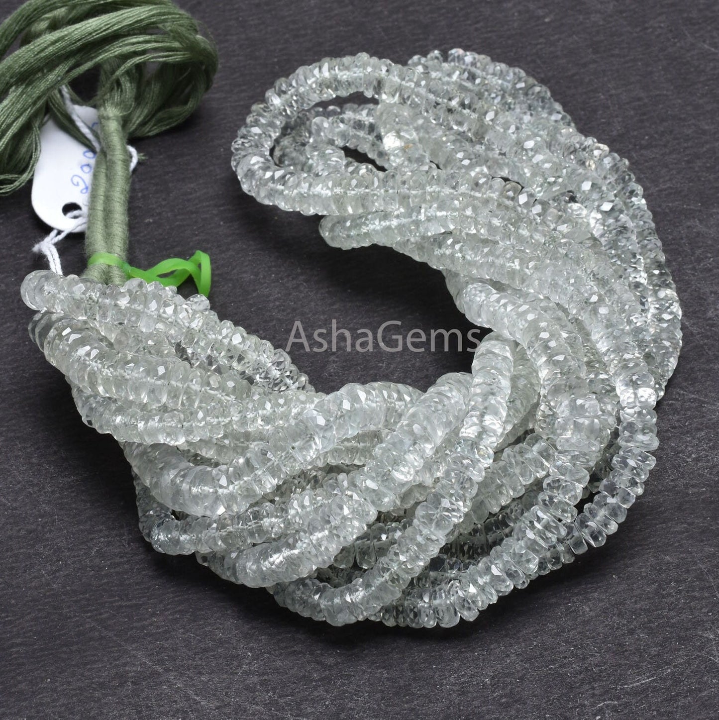 Beautiful Green Amethyst Flat Wheel Shape Faceted Beads, Natural Amethyst Indian Cut Heishi Tyre Gemstone Beads, Amethyst Bead Jewelry Craft