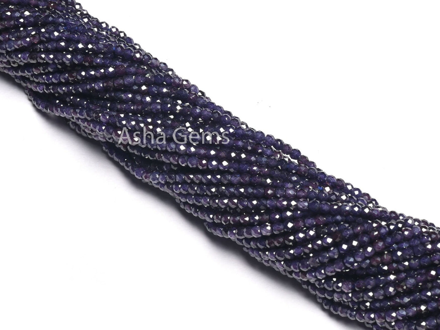 Beautiful Indigo Blue Zircon Micro Cut Faceted Gemstone Beads 2.5 mm AAA Blue Cubic Zircon faceted Rondelle Beads Jewelry Making Craft SALE