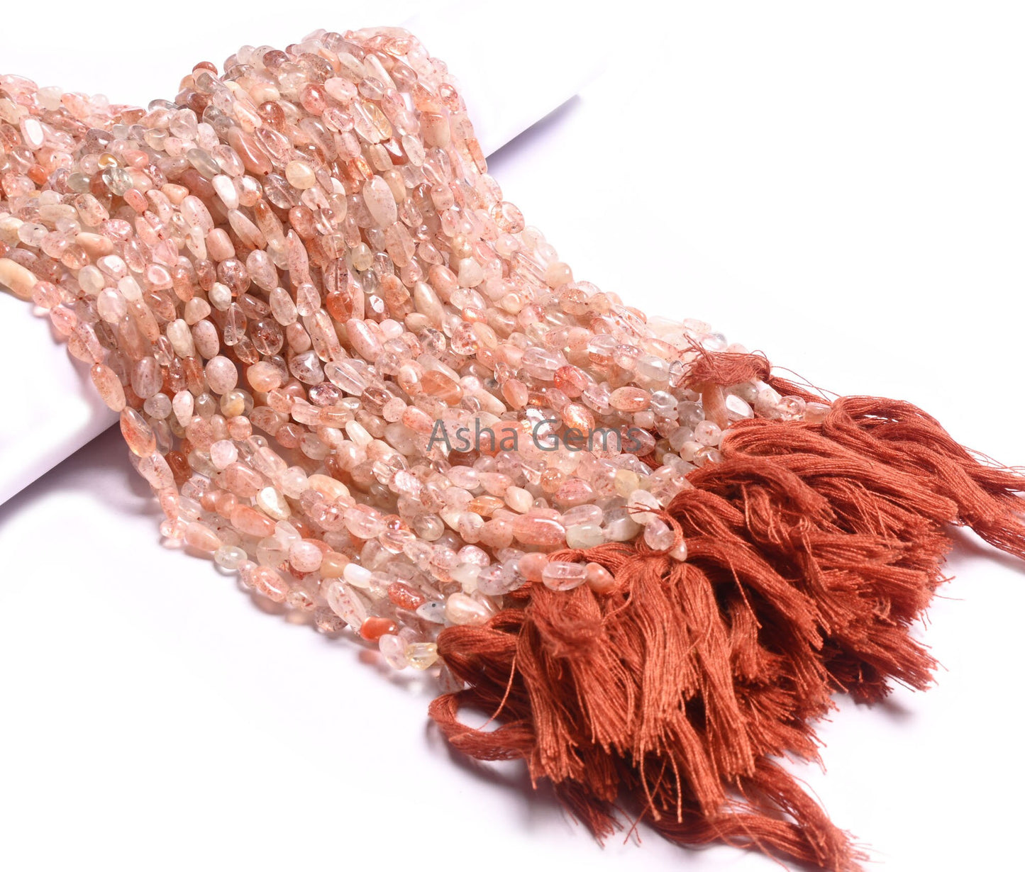 Shaded Red Sunstone Tiny Nugget smooth Gemstone Beads, Natural Sunstone Plain Uneven Handmade Tumble Straight Drill Bead Jewelry Making SALE (AG 22255)