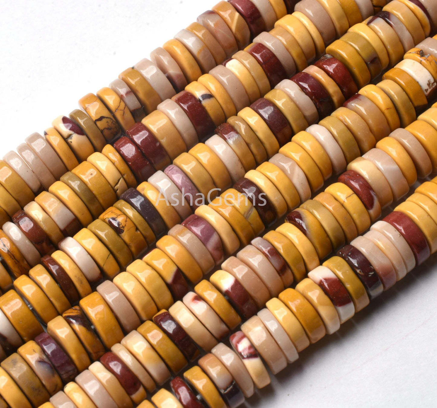 SALE Stunning Mookaite Jasper Smooth Heishi Tyre Beads ,Mookaite Gemstone Beads, Mookaite Jasper shaded Tyre Beads,8 mm,Jewelry Makings SALE