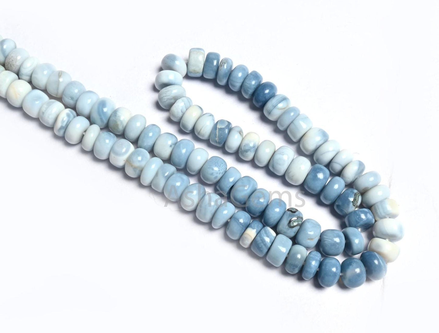 Beautiful Blue Oregon Opal Smooth Gemstone Beads, Shaded Blue White Opal Plain Handmade Rondelle Uneven Beads, Pigeon blue Opal jewelry SALE