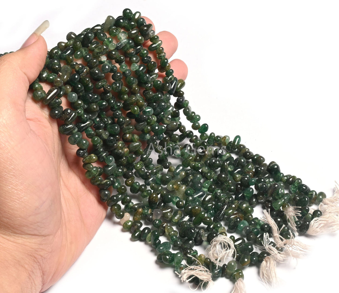 13" Strand Green Mica Margaj Smooth Uneven Drops Gemstone Beads, Natural Mica margaj Plain Handmade Teardrop Side Drill Beads Jewelry Crafts