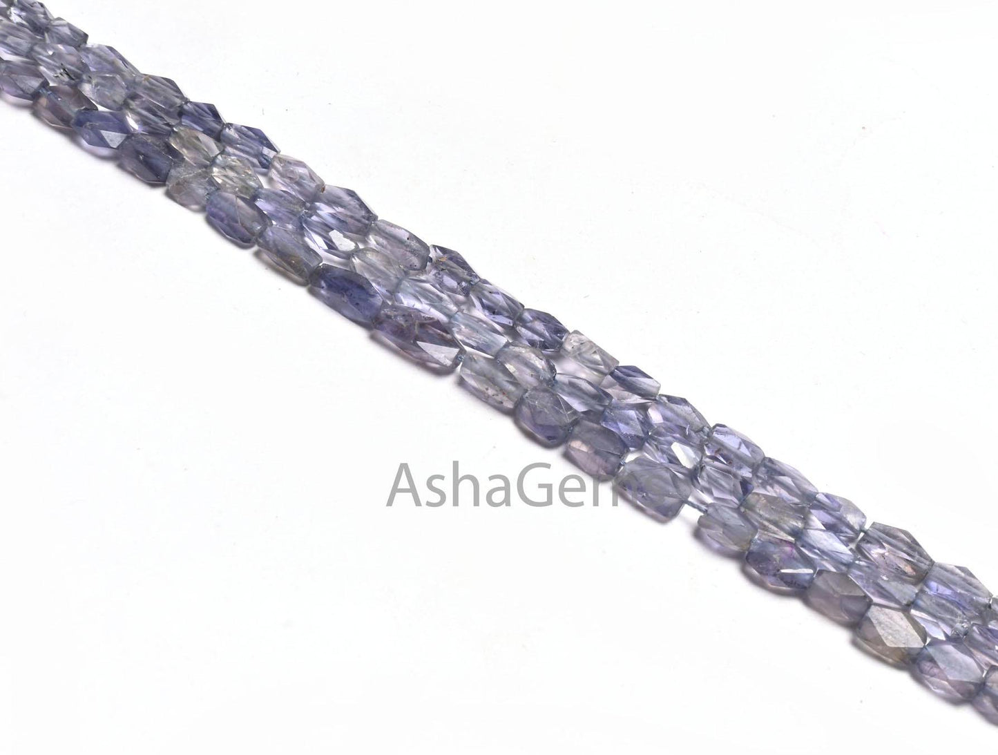 14" Natural Blue Iolite Faceted Rectangle Shape Gemstone Beads, Iolite Indian Cut fancy Long Rectangle Briolette handmade Beads Jewelry SALE