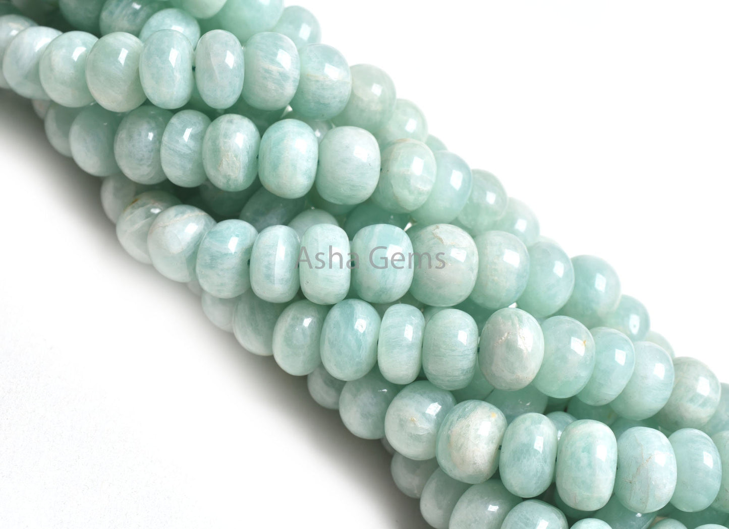 18" Strand Beautiful Amazonite Smooth Rondelle Shape Beads,9-10.5 mm Natural Blue Amazonite Plain Handmade Gemstone amazonite Beads Jewelry
