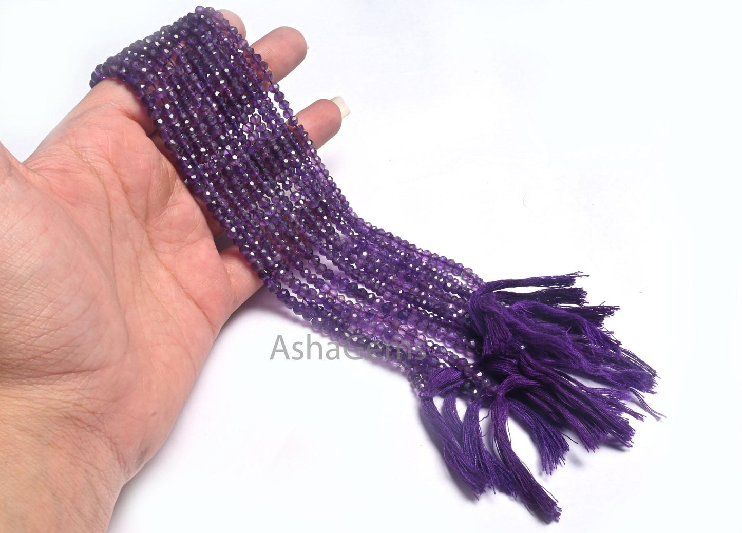 Fine Quality African Amethyst Faceted Rondelle Shape Beads,13"Natural Purple Amethyst Indian Machine Cut Gemstone Amethyst Bead Jewelry SALE