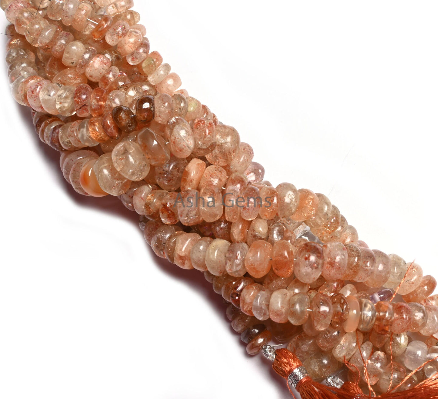 Natural Sunstone Rondelle Shape Gemstone Loose Beads, Shaded Red Sunstone Uneven Handmade Rondelle Beads, Sunstone bead Jewelry Making Craft