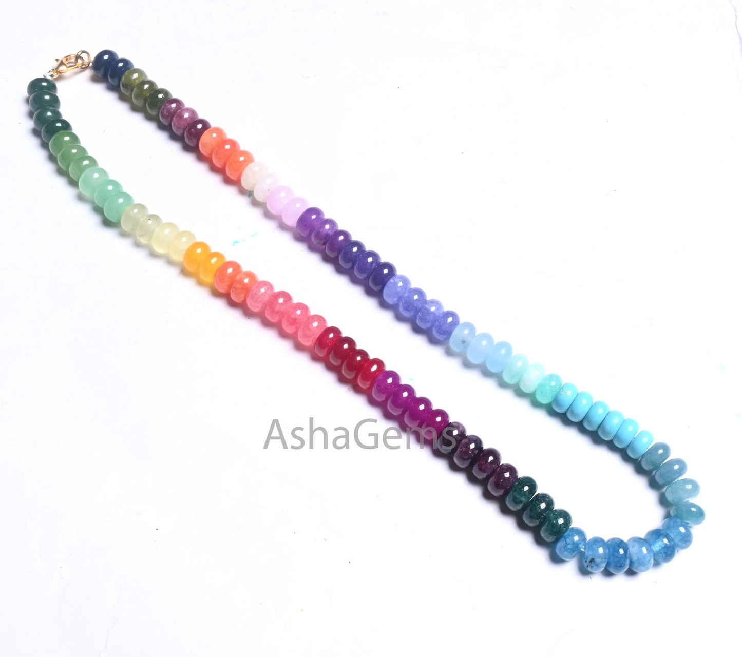 16" AAA Quality Multi Jade Quartz Smooth Rondelle Beads Necklace,8 mm Shaded Rainbow Quartz Plain Gemstone Beads Necklace Jewelry handicraft