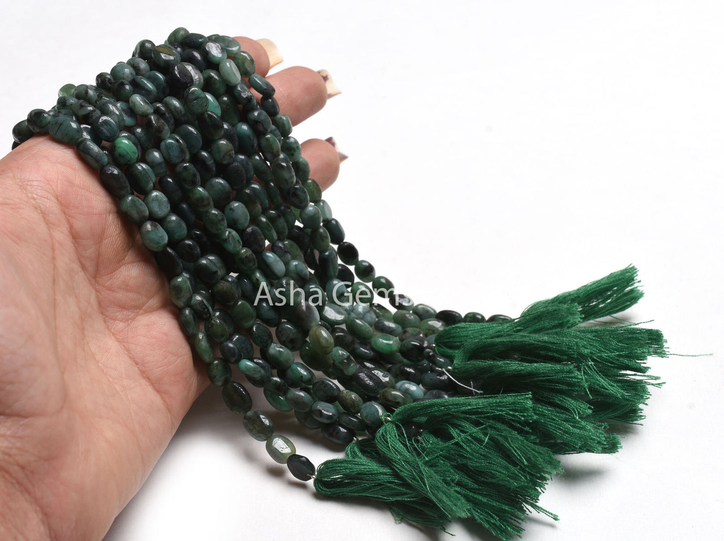 Natural Sakota Green Emerald Smooth Oval Beads,13" Emerald Plain Uneven Oval Straight Drill Gemstone Emerald Beads Jewelry Making Handicraft