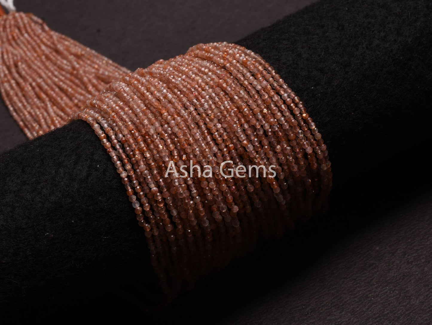 AAA Quality Natural sunstone Micro Cut Beads,2.2mm Red Orange Sunstone Machine Cut Gemstone Tiny Beads,13" Strand Real Sunstone Bead Jewelry