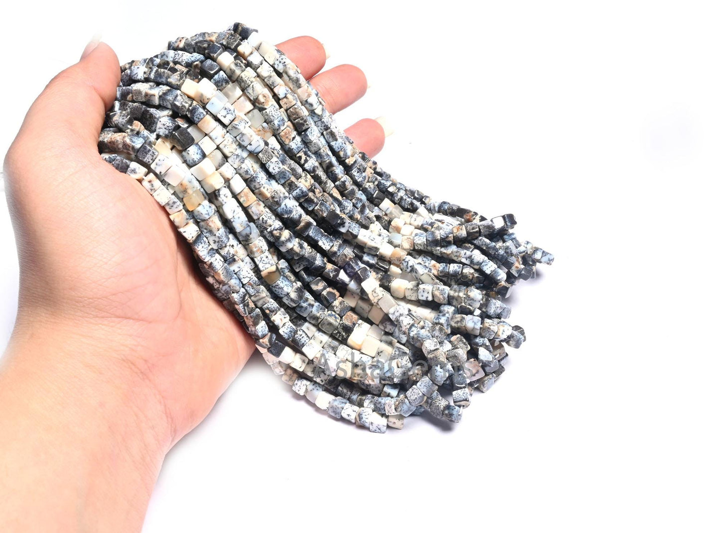 Fine Quality Dendrite Opal Smooth 3D Cube Box Shape Beads,8/16" Natural Dendritic opal Plain Handmade Cube Gemstone Beads Jewelry Craft Sale