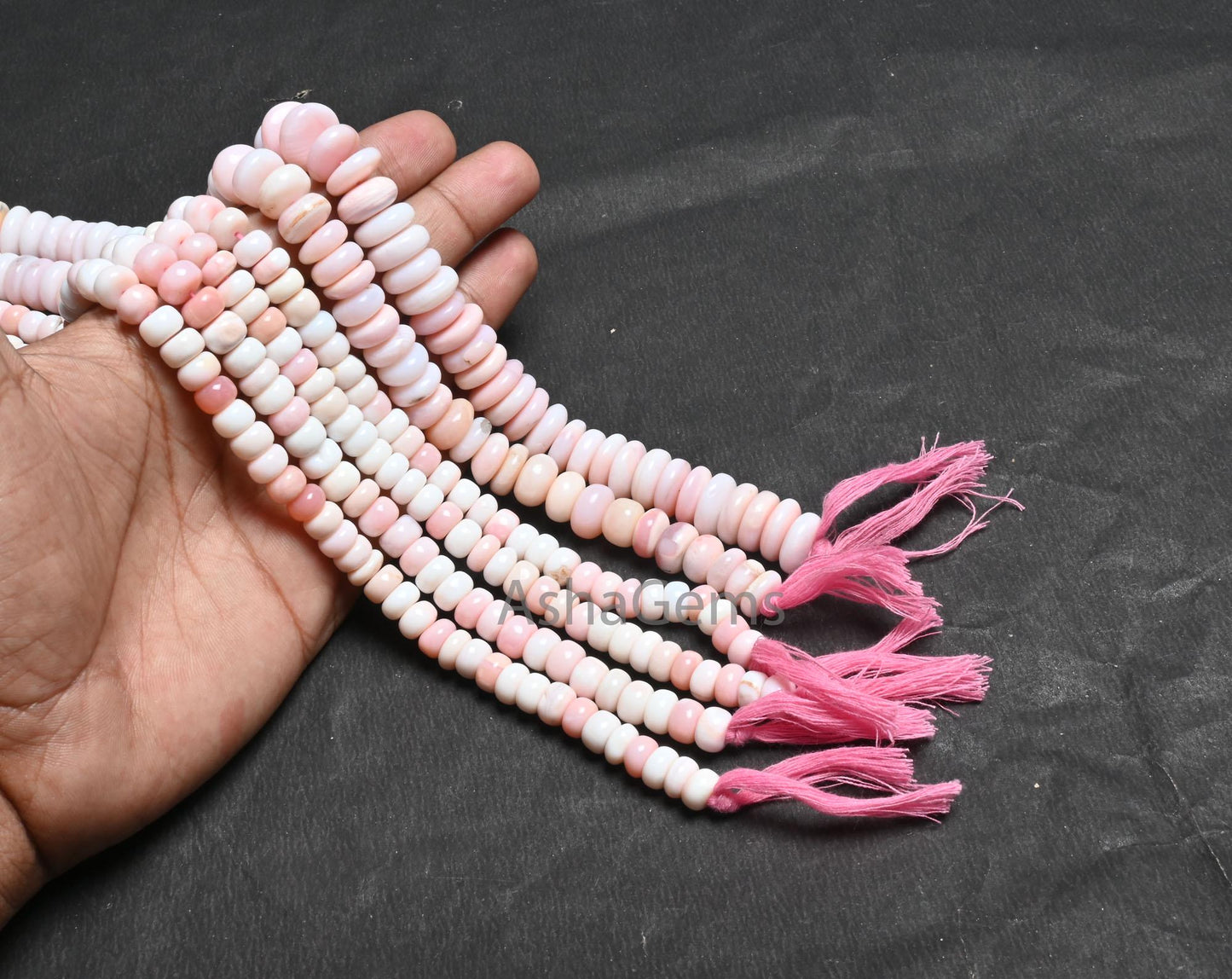 Amazing Pink Opal Smooth Rondelle Shape Beads,8,8.5 mm Shaded Light Pink Opal Plain Handmade Gemstone Opal Loose Bead Necklace Jewelry Craft(AG 12325)