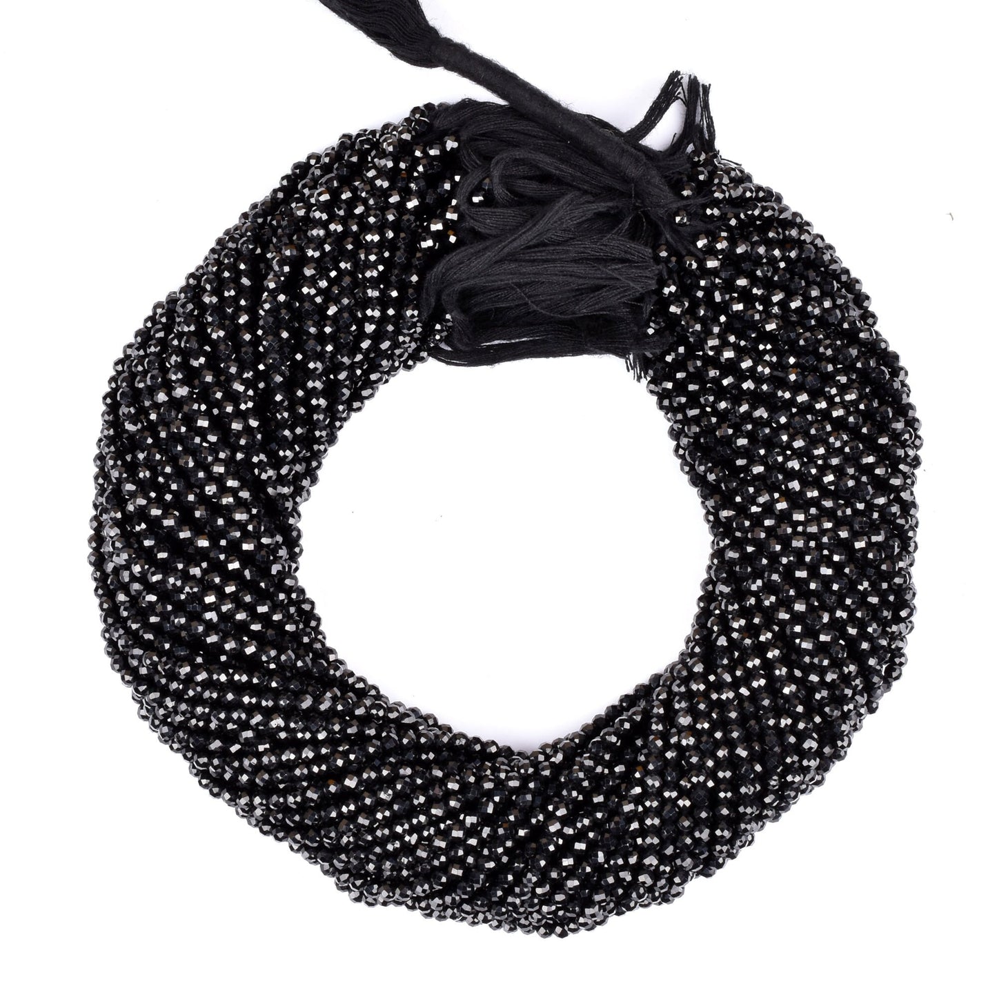 Beautiful Natural Black Spinel Rondelle Faceted Micro Cut Gemstone Loose Beads 3 mm AAA Quality Spinel Micro Cut Beads Jewelry Making Crafts