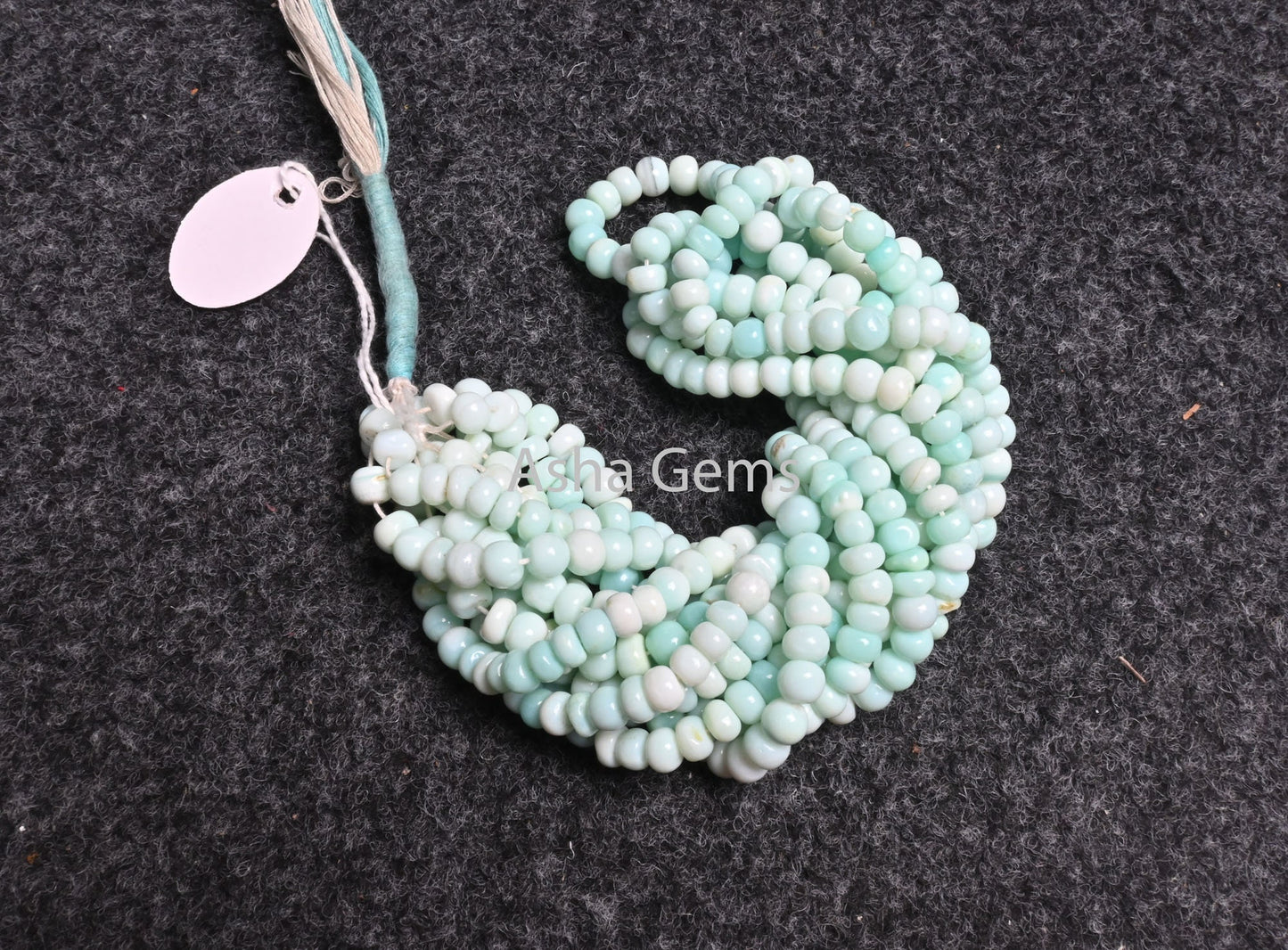 Shaded Sky Blue Peru Opal Smooth Rondelle Shape Beads, Beautiful Blue Opal Plain Handmade Gemstone Opal Bead For Necklace jewelry Craft SALE
