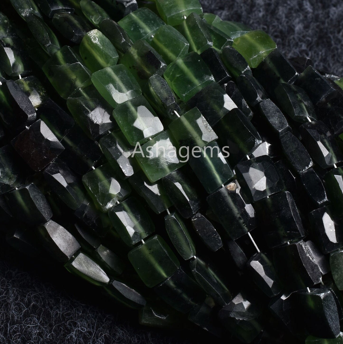 Beautiful Serpentine Fancy Chiclet Shape Beads,10" Natural Shaded Green Serpentine Faceted rectangle Beads Jewelry Briolette Gemstone Sale
