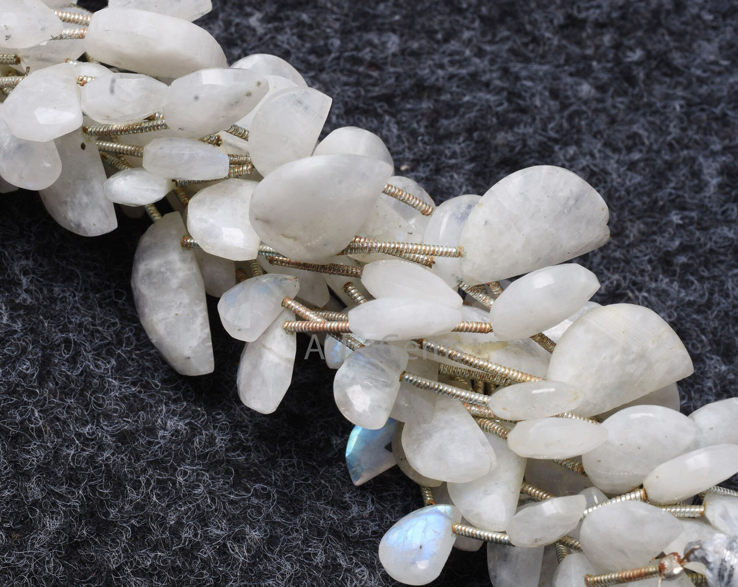 Natural rainbow Moonstone Fancy D Shape Gemstone Beads, Flashy White rainbow Moonstone Faceted Half Moon Briolette Beads Jewelry Craft Sale