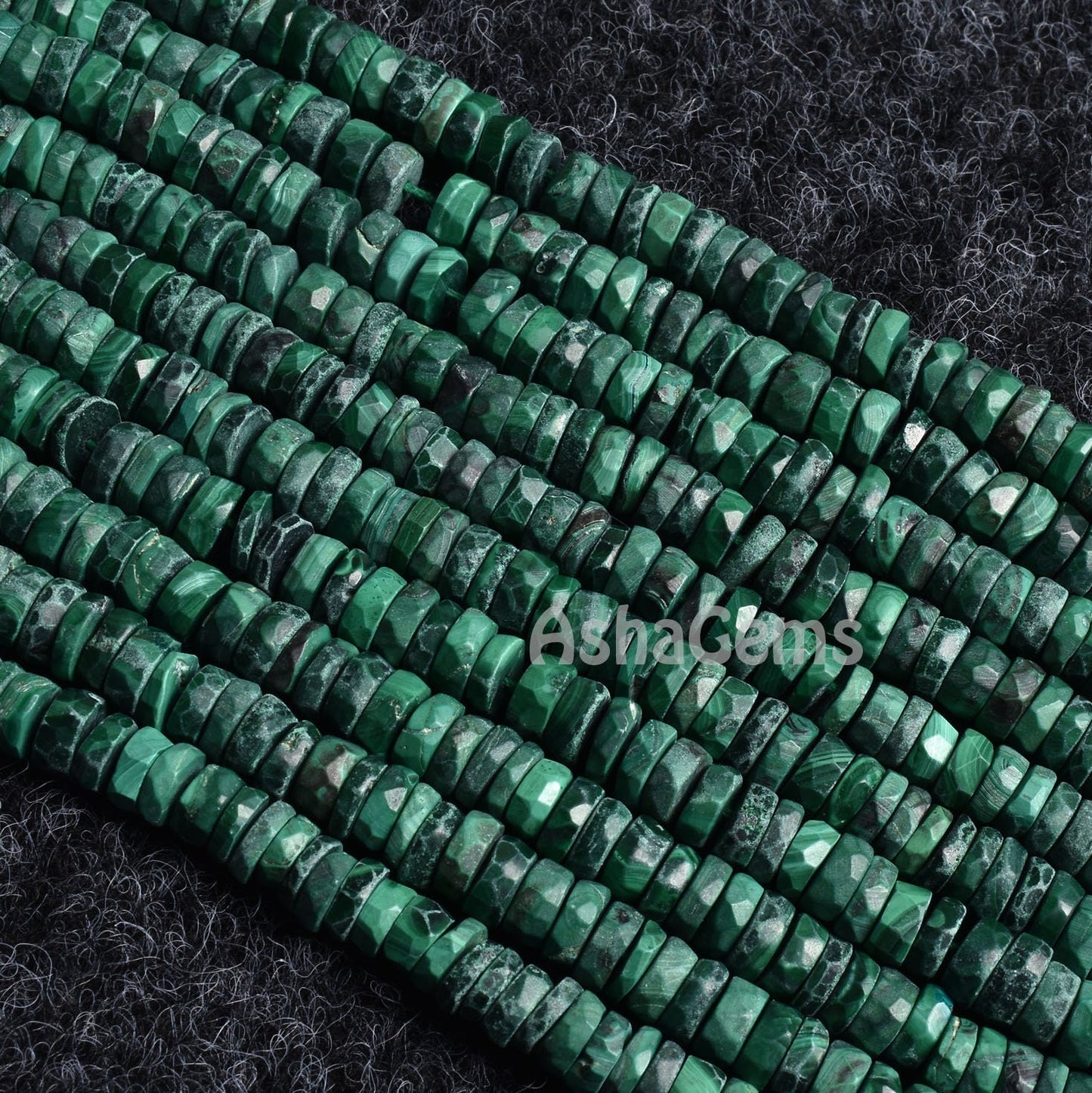 Natural Green Malachite Faceted Tyre Shape Beads,5.5-6mm Malachite Beads, Malachite Wheel Shape Beads Flat Gemstone Heishi Tyre Bead Jewelry