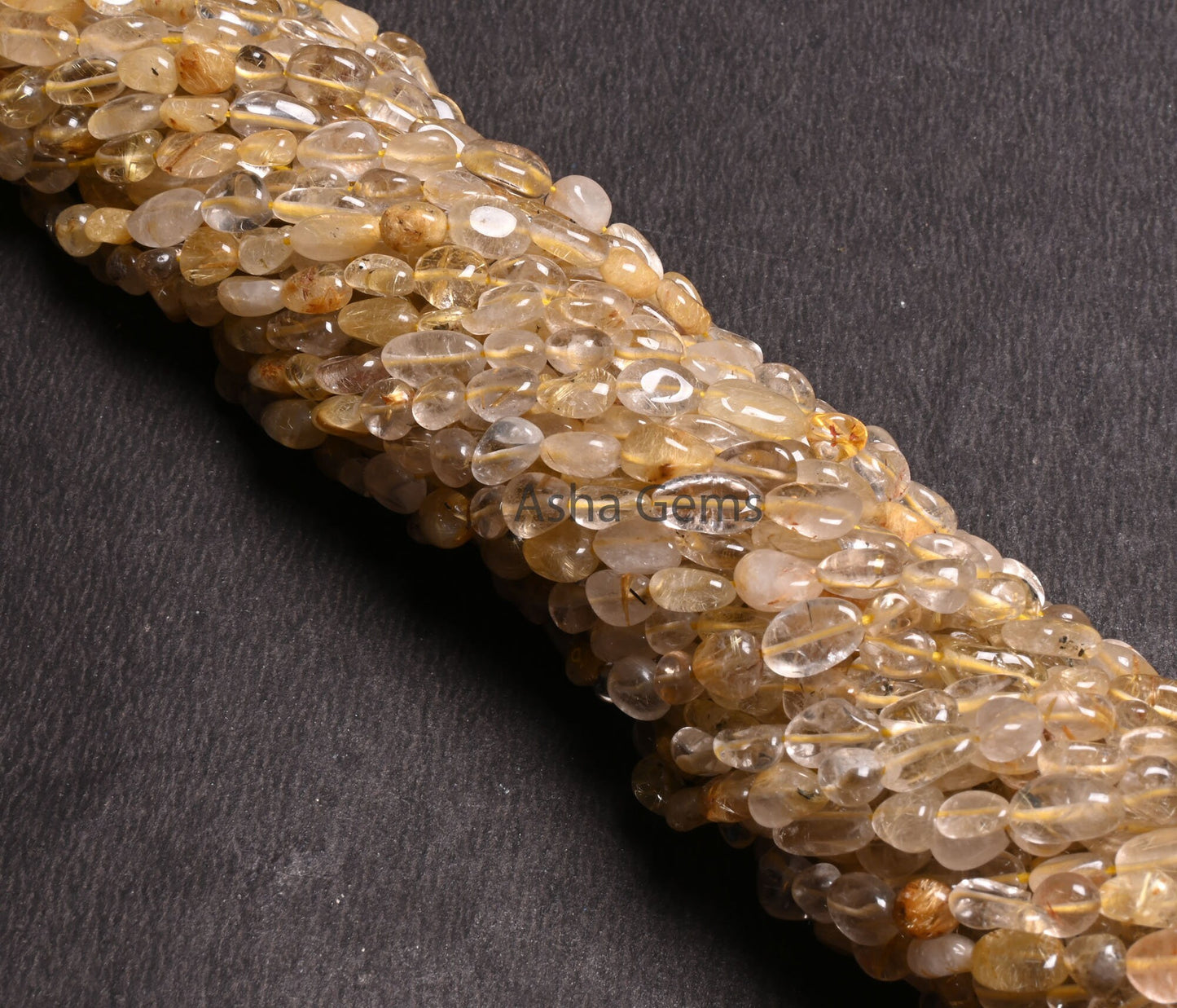 Natural Golden Rutile Smooth Tiny Nugget Gemstone Loose Beads, Beautiful Golden Rutile Plain Handmade Nugget Shape Rutile Bead Jewelry Craft (AG 22275)