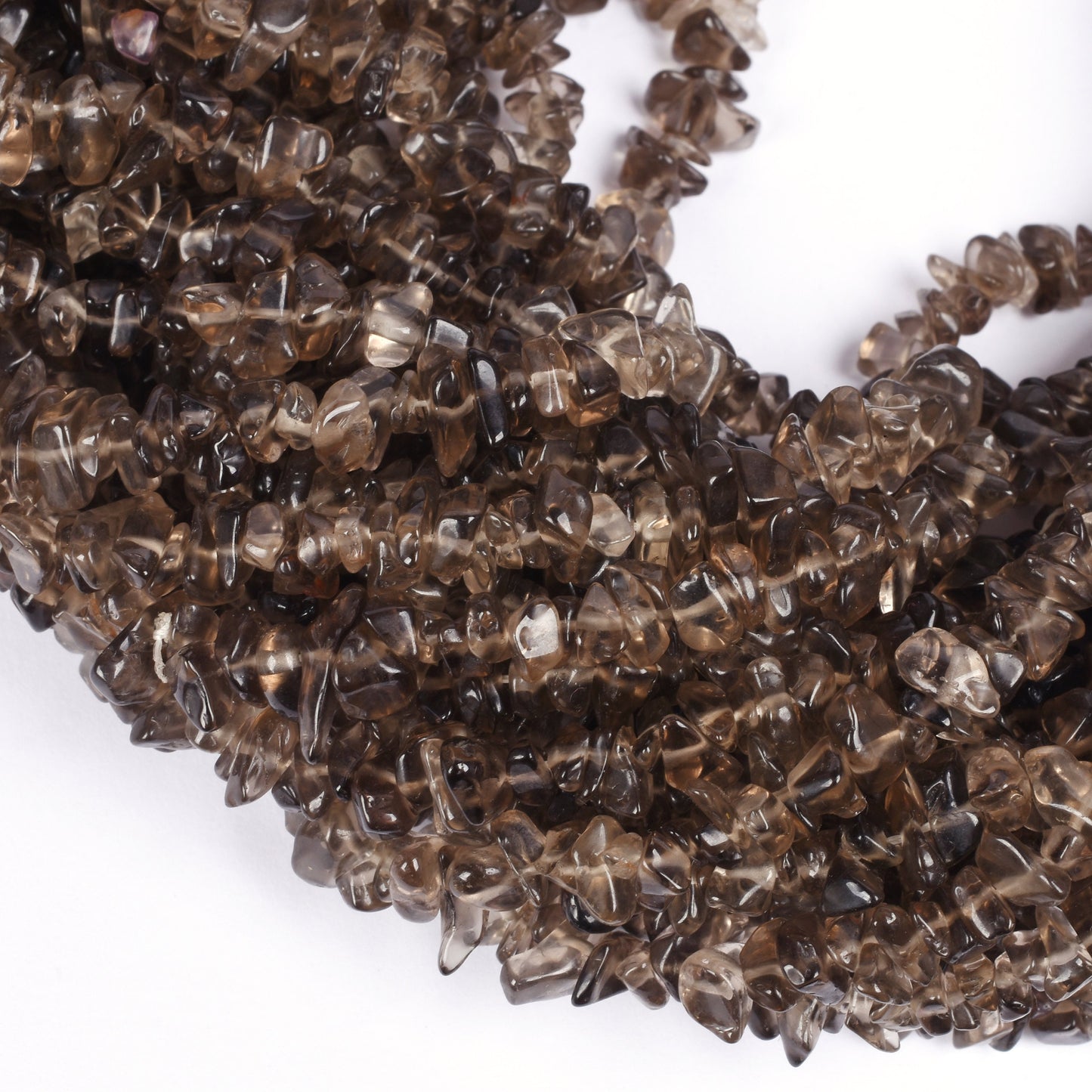 34" Strand Natural Smoky Quartz Chips Raw Uncut Gemstone Beads, light Smoky Quartz Smooth Raw Rough Beads,4-5.5 mm Smoky Beads Jewelry Sale