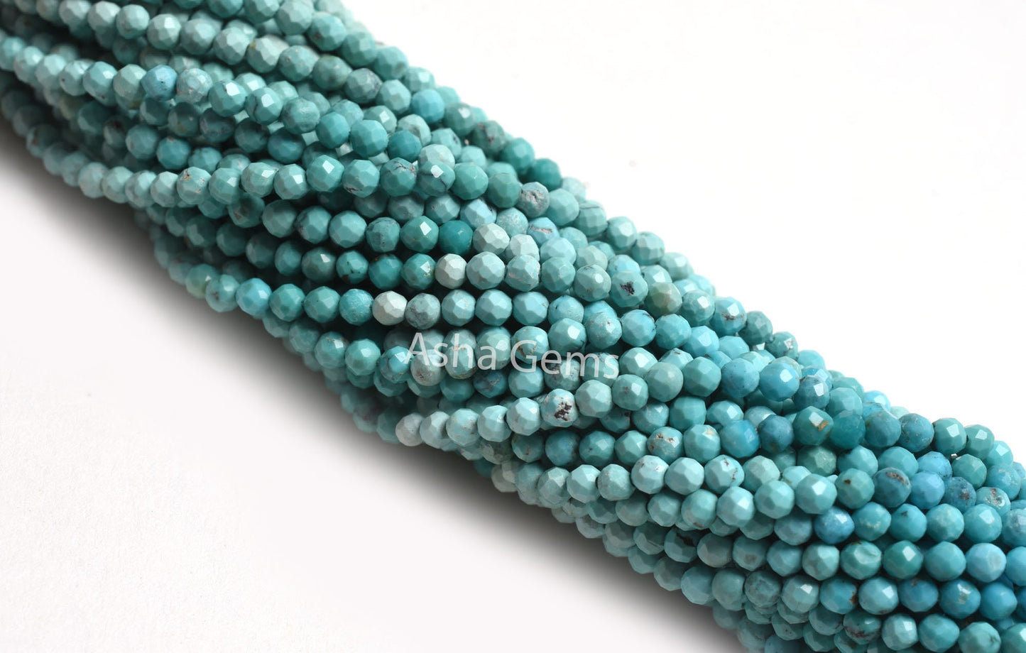 13" Strand AAA Natural Turquoise Micro Cut Faceted Beads,2.25 mm Shaded Blue Turquoise machine cut beads, Real Turquoise Bead Jewelry Crafts