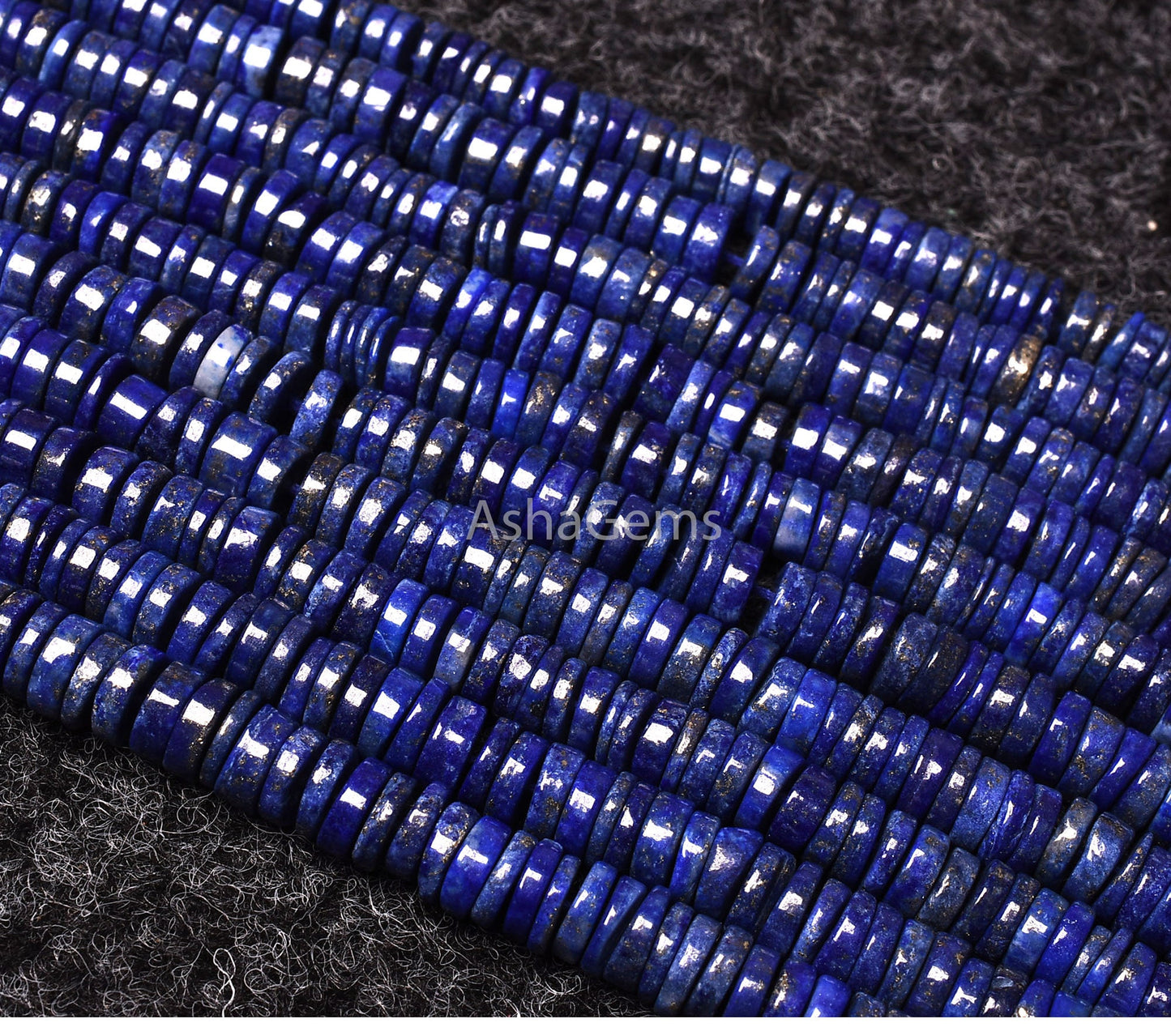 Beautiful Blue Lapis Lazuli Smooth Heishi Tyre Shape Gemstone Beads,Lapis Flat Gemstone Beads Lapis Loose Beads For Jewelry Making Crafts