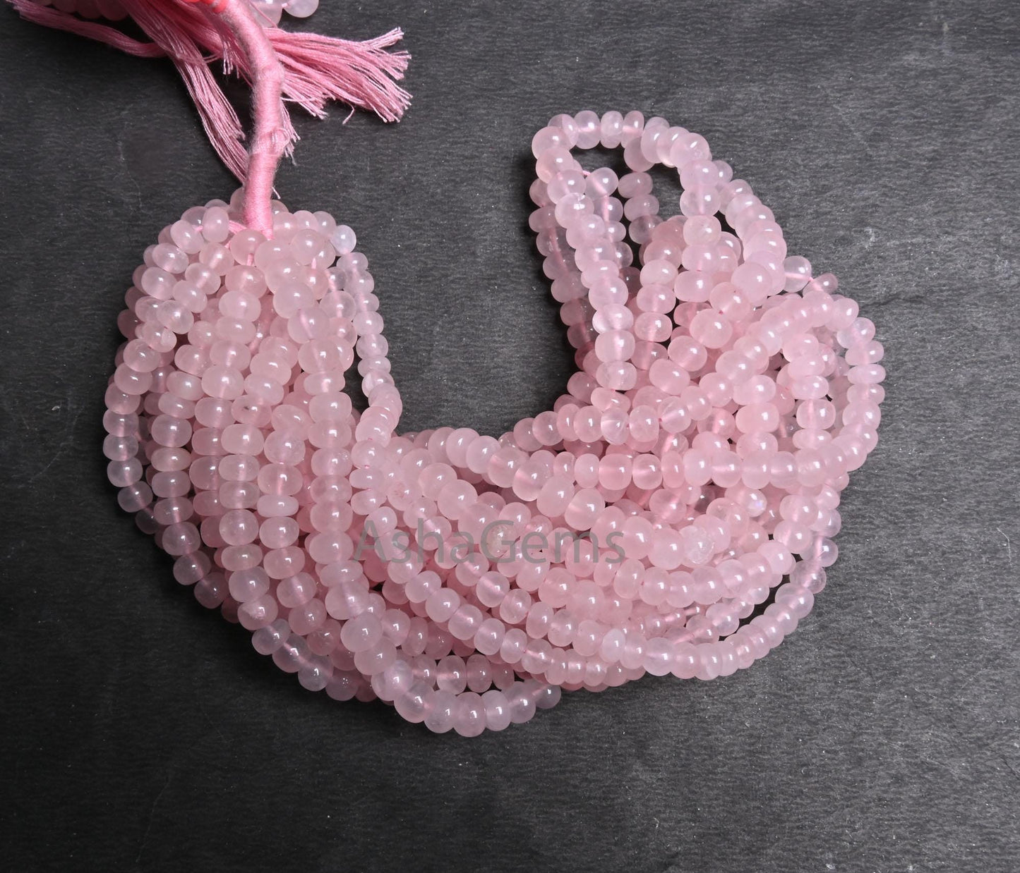 Natural Pink Rose Quartz Smooth Rondelle Shape Gemstone Beads,8/16" Rose Quartz Plain handmade Pink Quartz Beads Necklace Jewelry Craft SALE