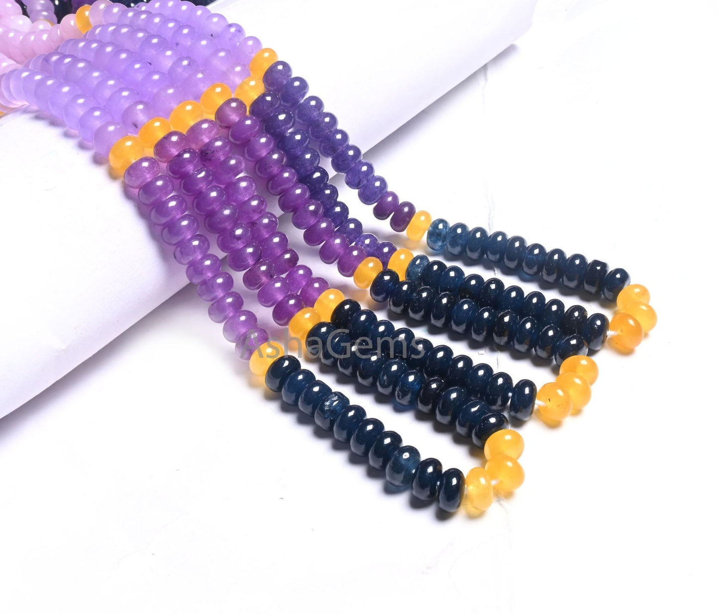 Beautiful Multi Color Quartz Smooth Rondelle Shape Beads,8 mm Disco mix Color lavender Purple Blue Yellow Shaded Quartz Beads Jewelry making