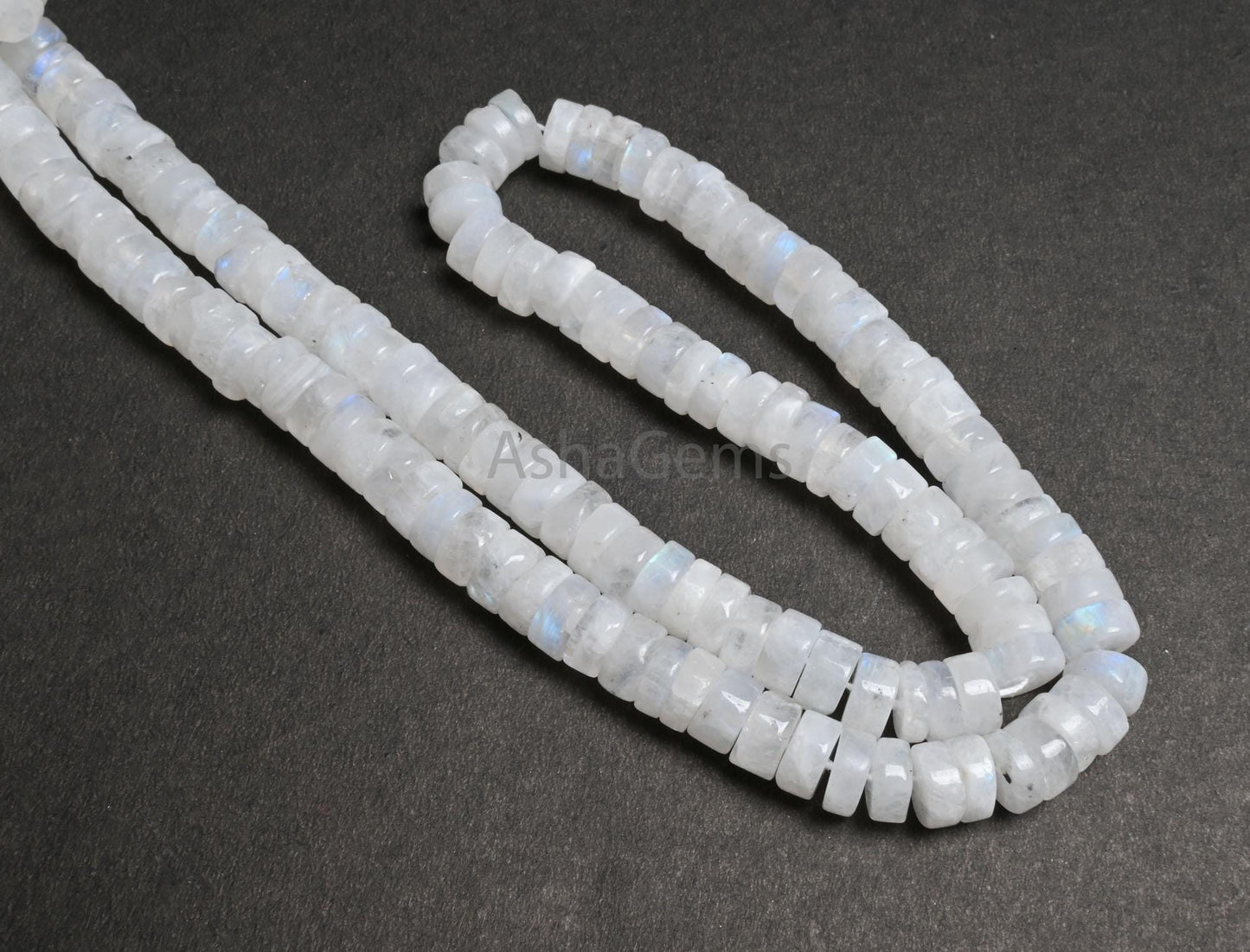 Natural Rainbow Moonstone Smooth Tyre Shape Gemstone Beads, Blue Fire Rainbow Moonstone Wheel Handmade White Rainbow Bead Jewelry Craft SALE