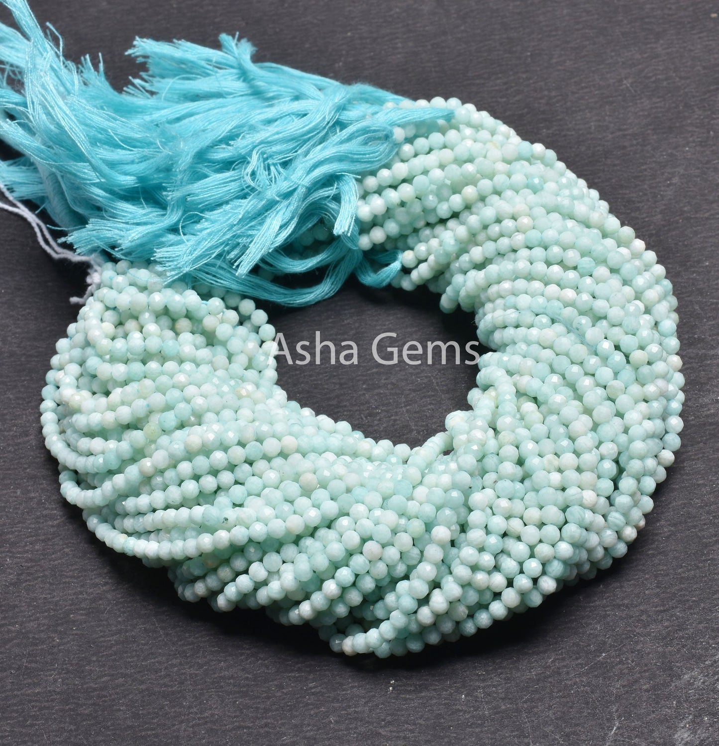 3.6 mm Natural Amazonite Micro Cut Round Gemstone Beads, Fine Blue Amazonite Machine Cut Round Ball Bead, Amazonite Bead Jewelry Crafts SALE