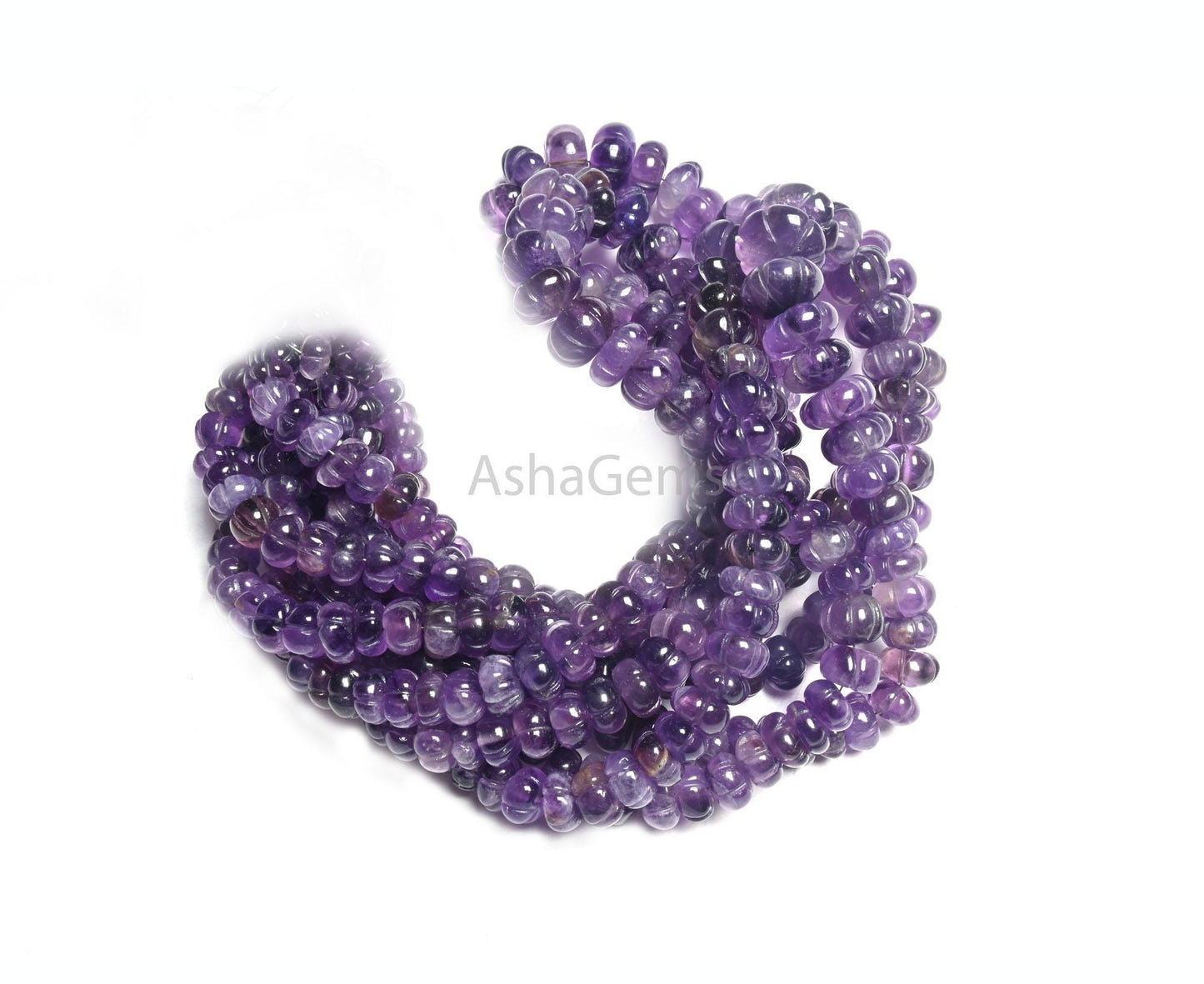 Natural Amethyst Carving Watermelon Gemstone loose Beads, Shaded Purple Amethyst Carved Pumpkin handmade Carve Melon Amethyst Beads Jewelry