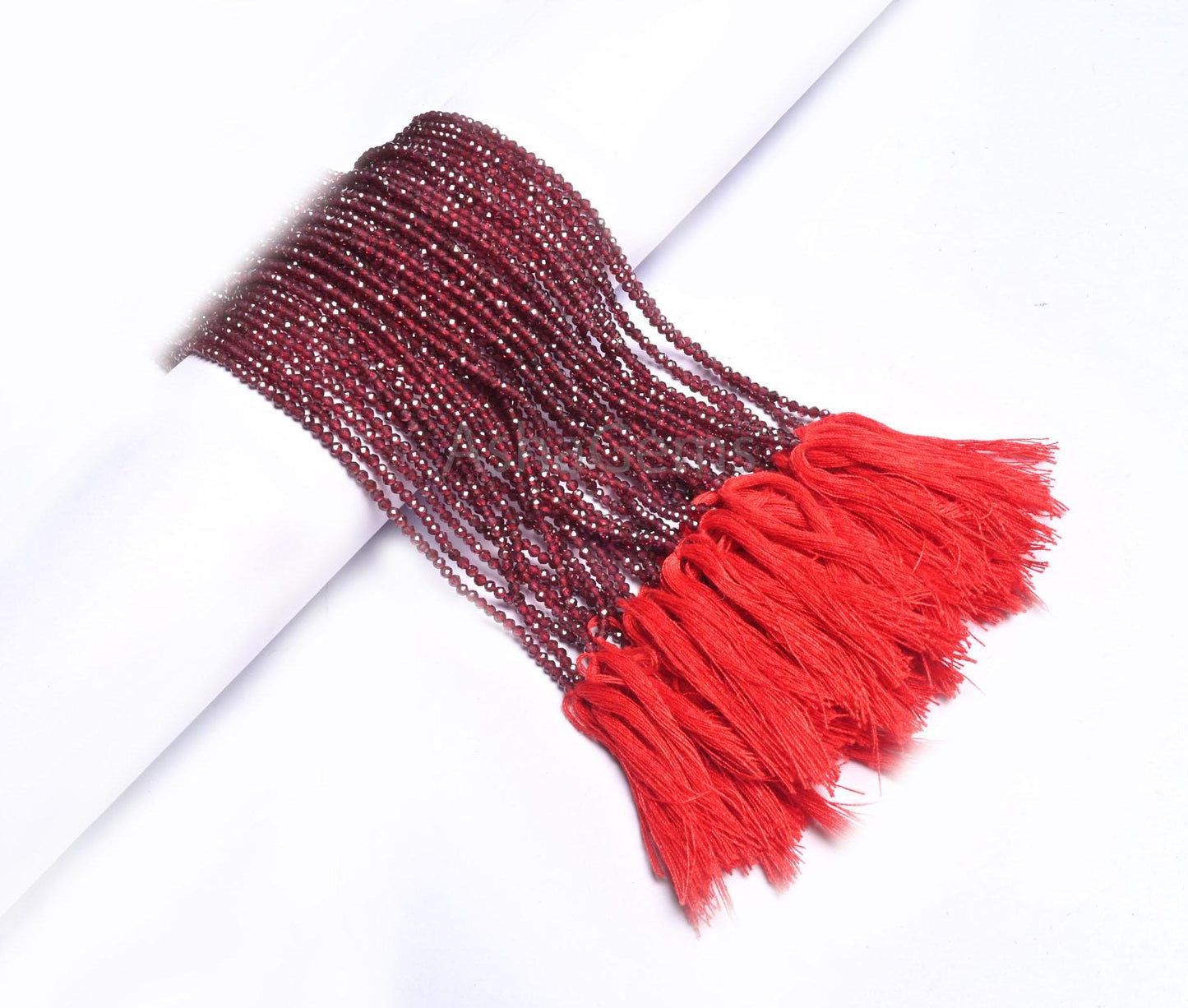 Beautiful Red Garnet Micro Cut Beads,2.4 mm Natural Mozambique Garnet Faceted Rondelle Shape Beads,12.5"Garnet Machine Cut Bead Jewelry SALE
