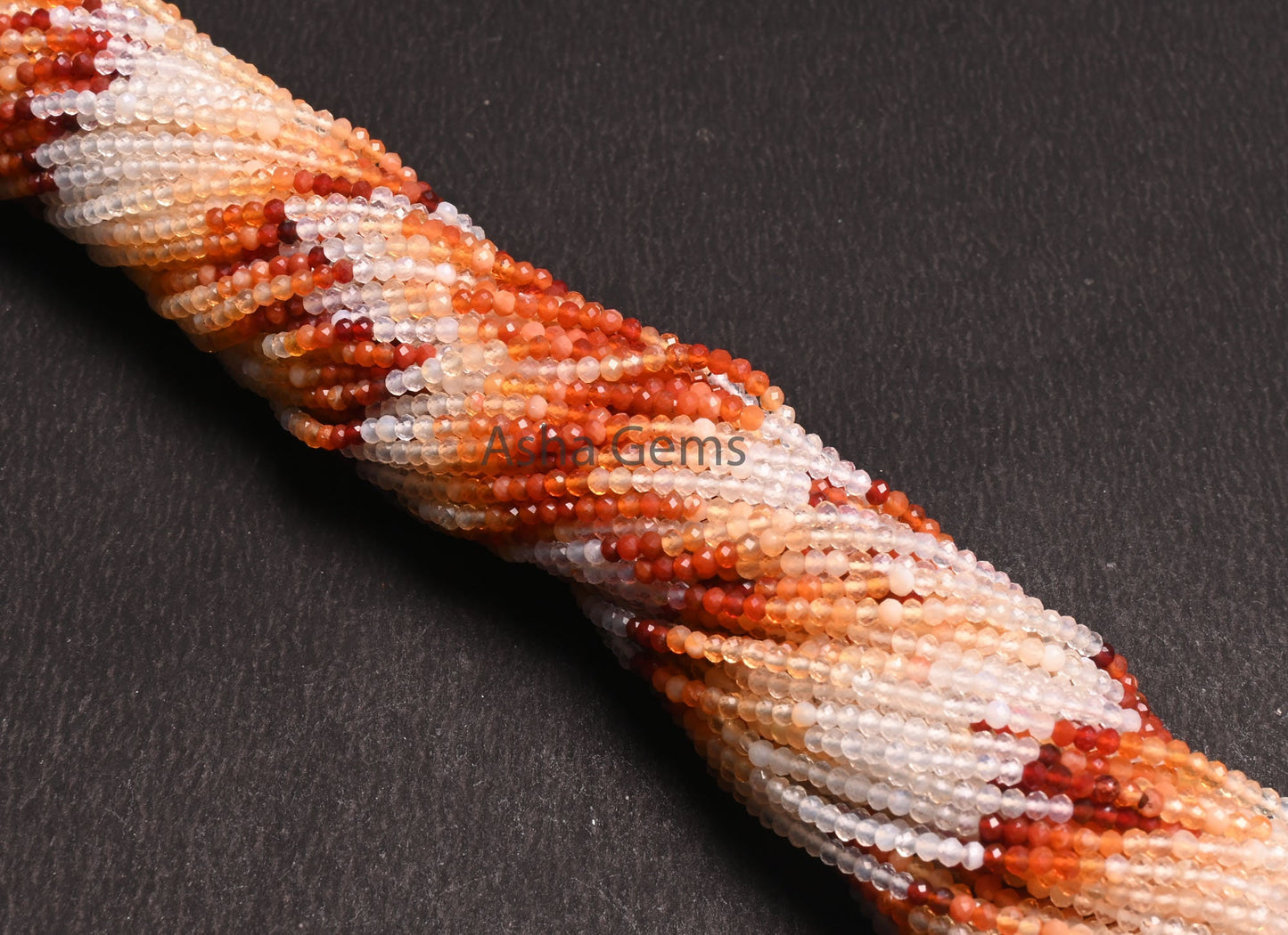 AAA Quality Mexican Fire Opal Micro Cut Faceted Rondelle Beads,2.5 mm Orange Red Shaded Fire Opal machine Cut Beads jewelry Necklace Crafts