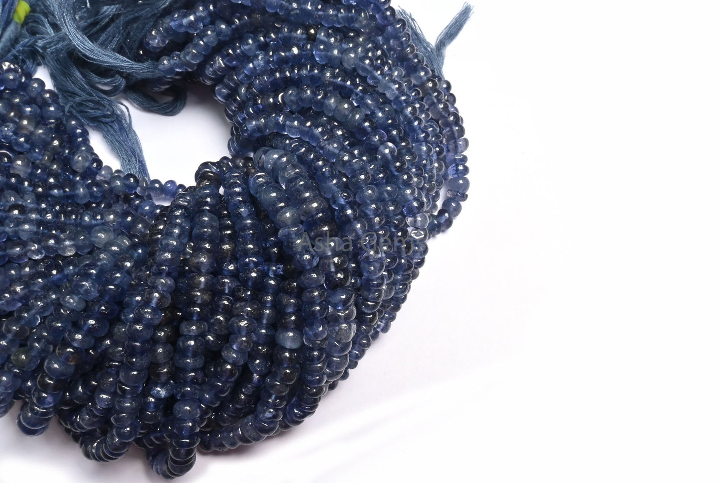 Beautiful Blue Iolite Smooth Rondelle Shape Beads, Natural Iolite Beads,13" Strand Iolite Plain Handmade Uneven Roundelle Bead Jewelry Craft