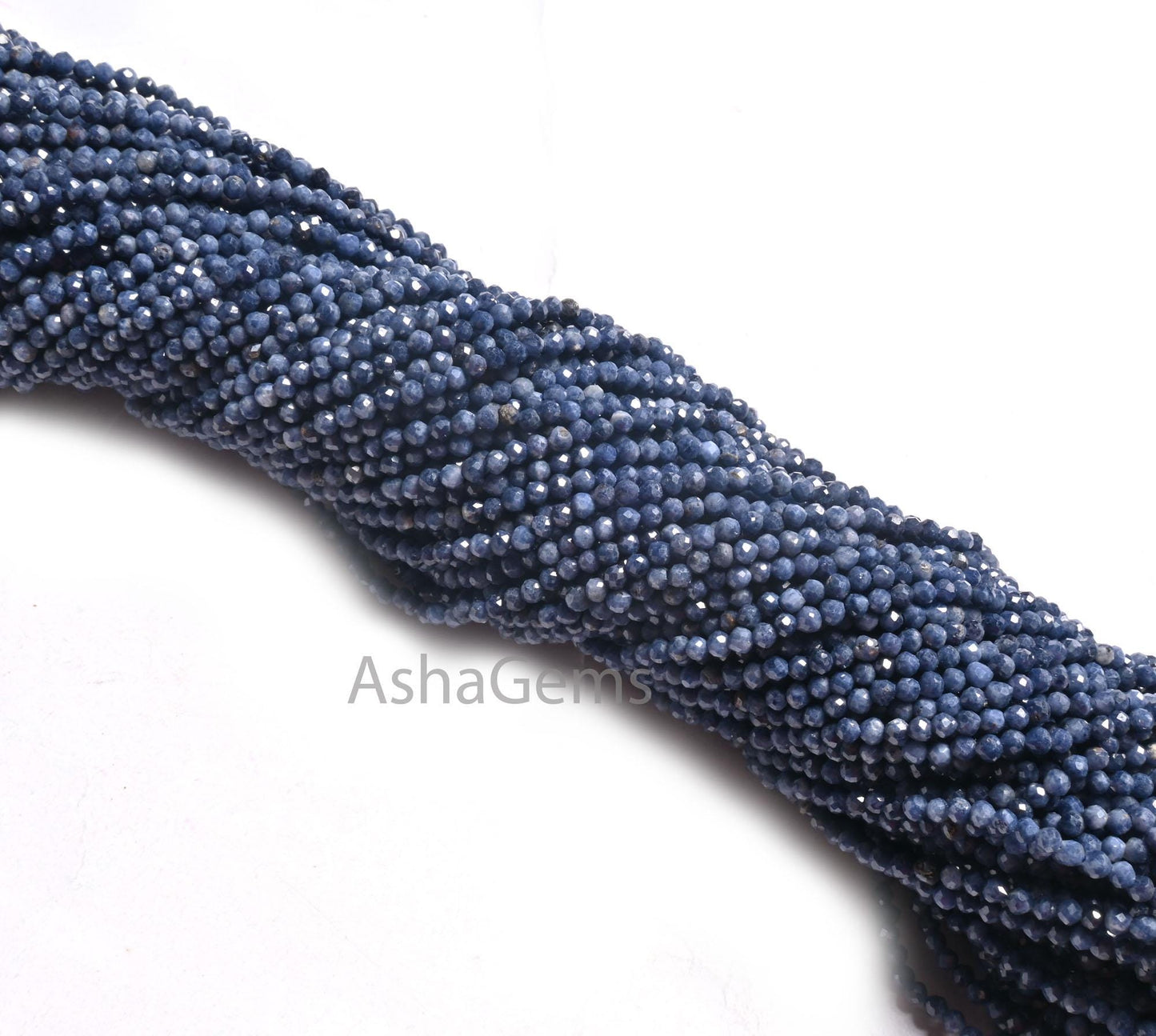 12.5"Strand Natural Blue Sapphire Micro Cut Rondelle Faceted Gemstone Beads,2.25-2.4 mm Sapphire machine cut Bead Jewelry Making Craft SALE