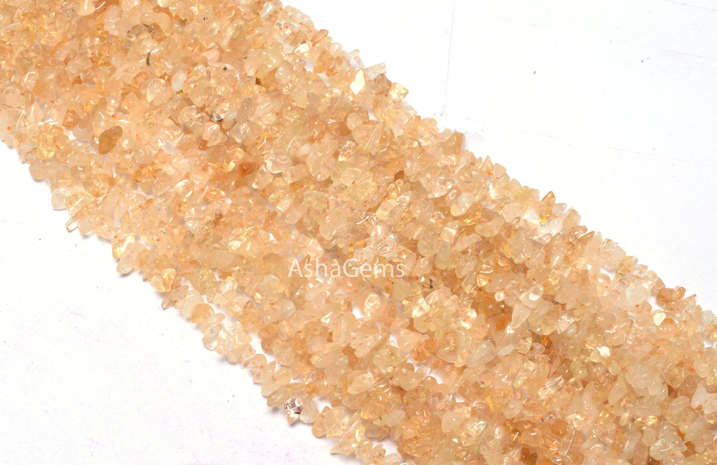 34" Strand Natural Citrine Uncut Chips Raw Gemstone Beads ,Light Yellow Citrine Quartz Gemstone Rough Smooth Raw Beads, Citrine Bead Jewelry