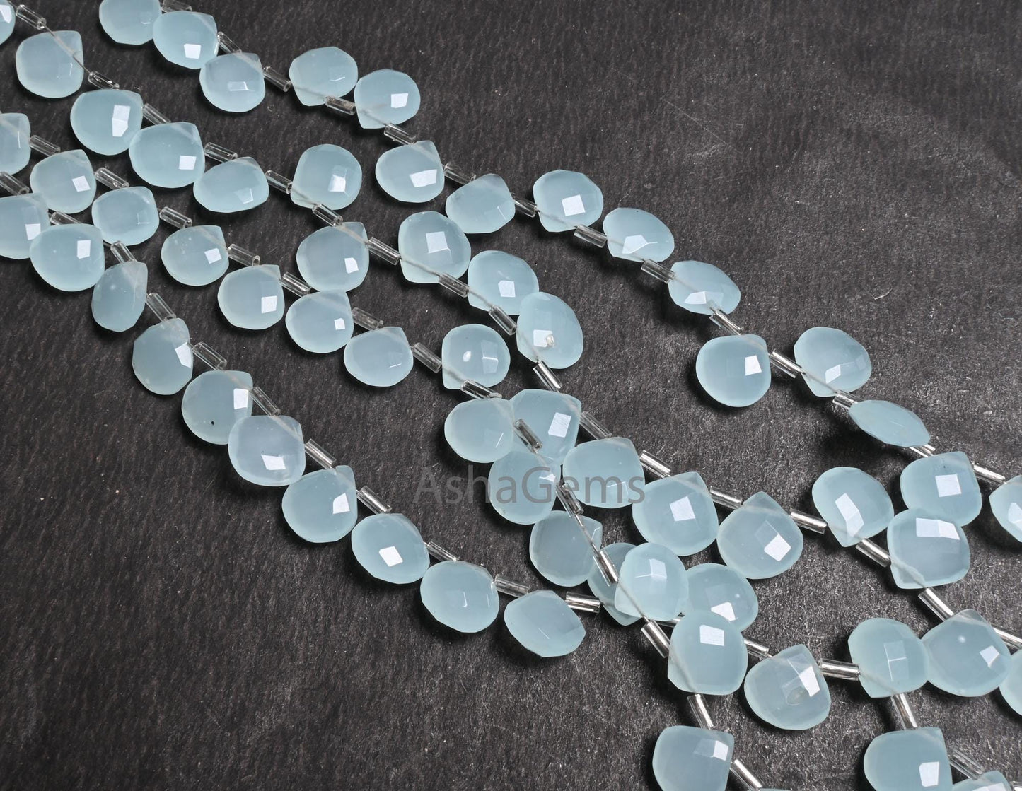 AAA Quality Aqua Chalcedony Color Hydro faceted Heart Beads,8" Aqua Blue Hydro Heart Briolette Checker Cut Beads For Jewelry Handicraft SALE