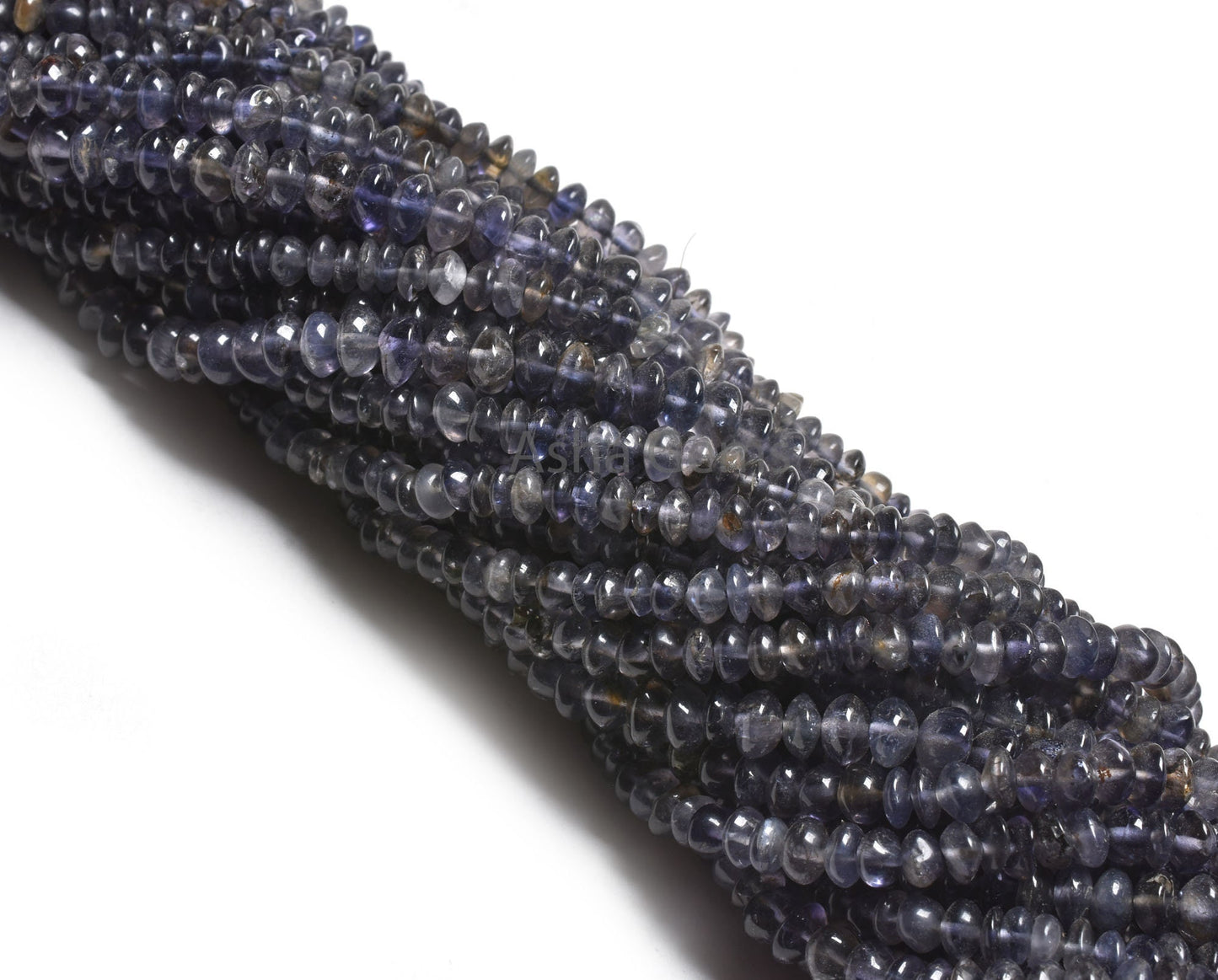 Beautiful Blue Iolite Smooth Button Shape Beads,13" Strand Natural Iolite Handmade Button Gemstone Center Drill Iolite Beads Jewelry Makings