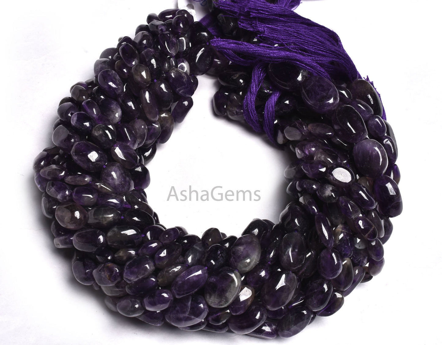 13" Strand Natural Amethyst Plain Handmade Oval Gemstone Beads, African Amethyst Smooth Uneven oval Beads, Amethyst beads For Jewelry Crafts